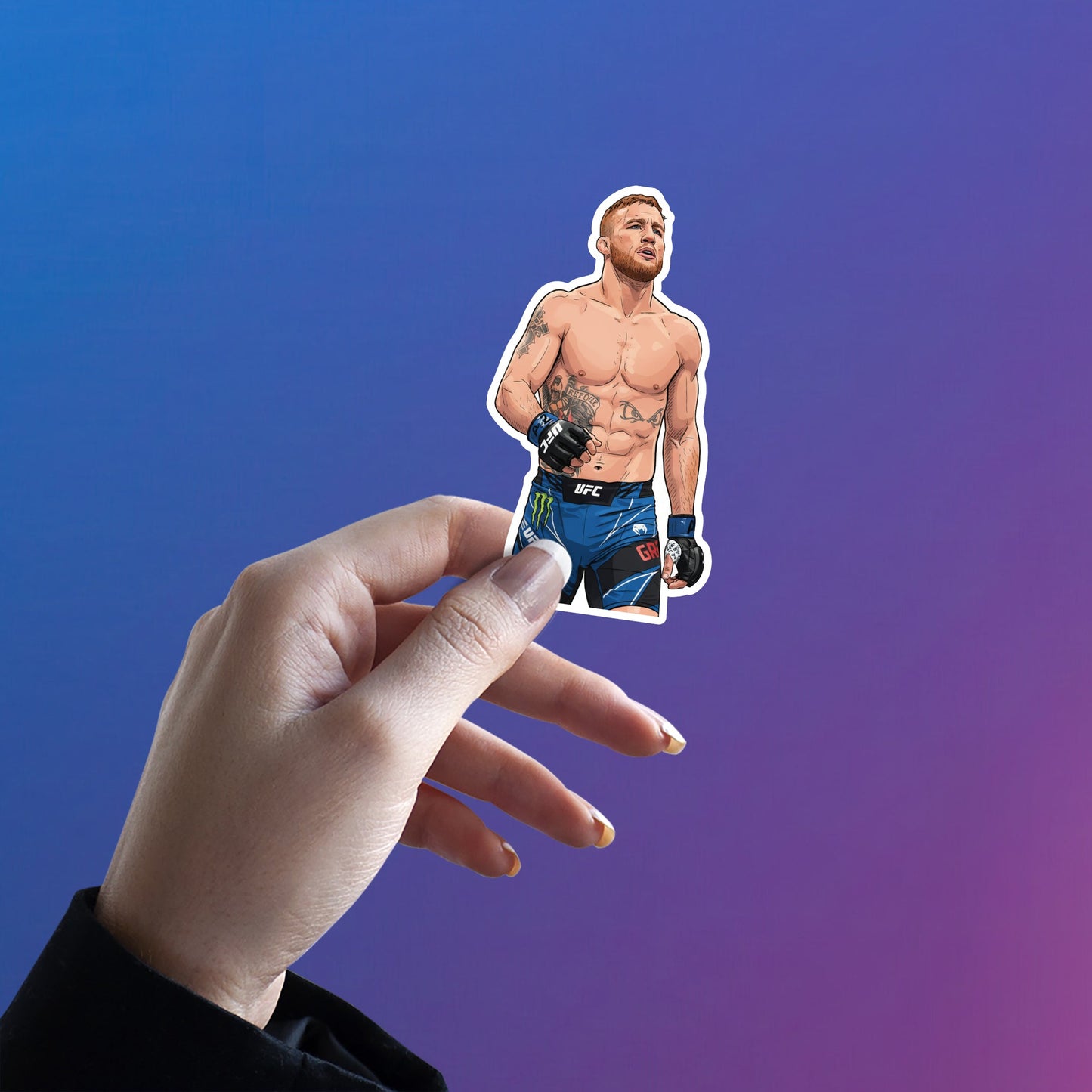 THE HIGHLIGHT'S BLUE STORM - JUSTIN GAETHJE STICKER