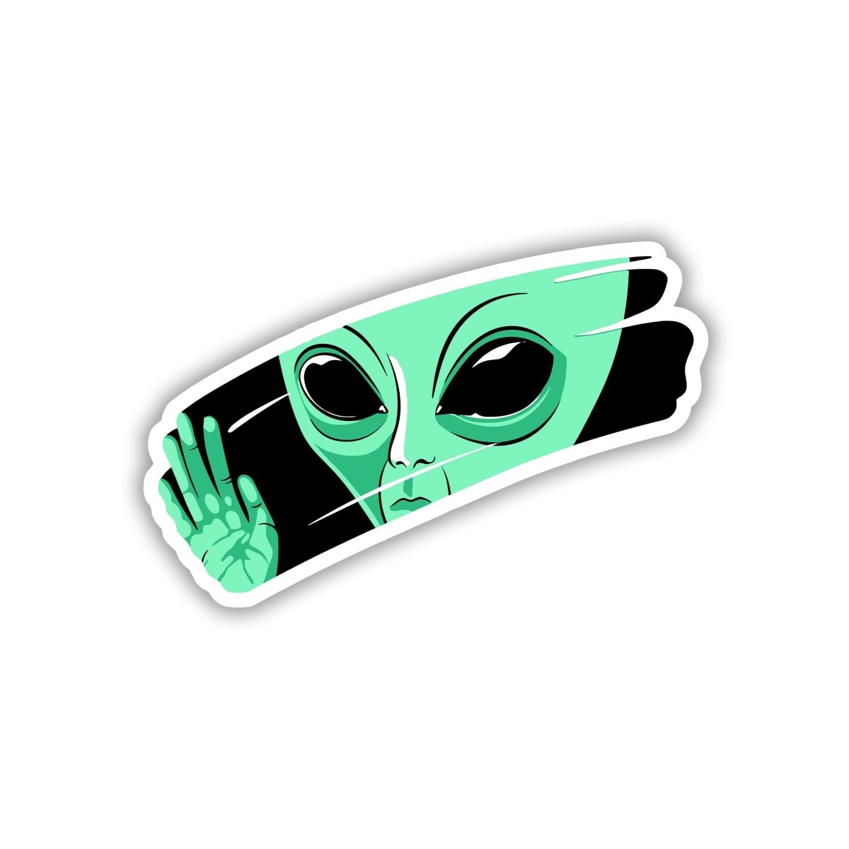 ALIEN PEACE STICKER - stickyfunk premium stickers