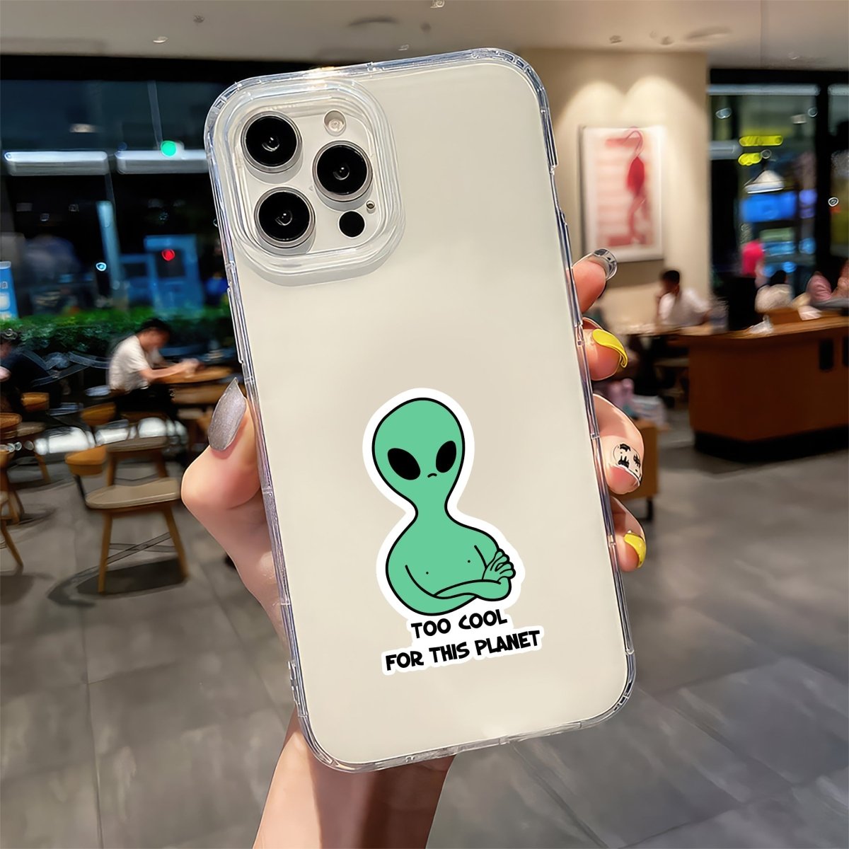 DUNIYA KA SABSE COOL ALIEN STICKER - stickyfunk premium stickers