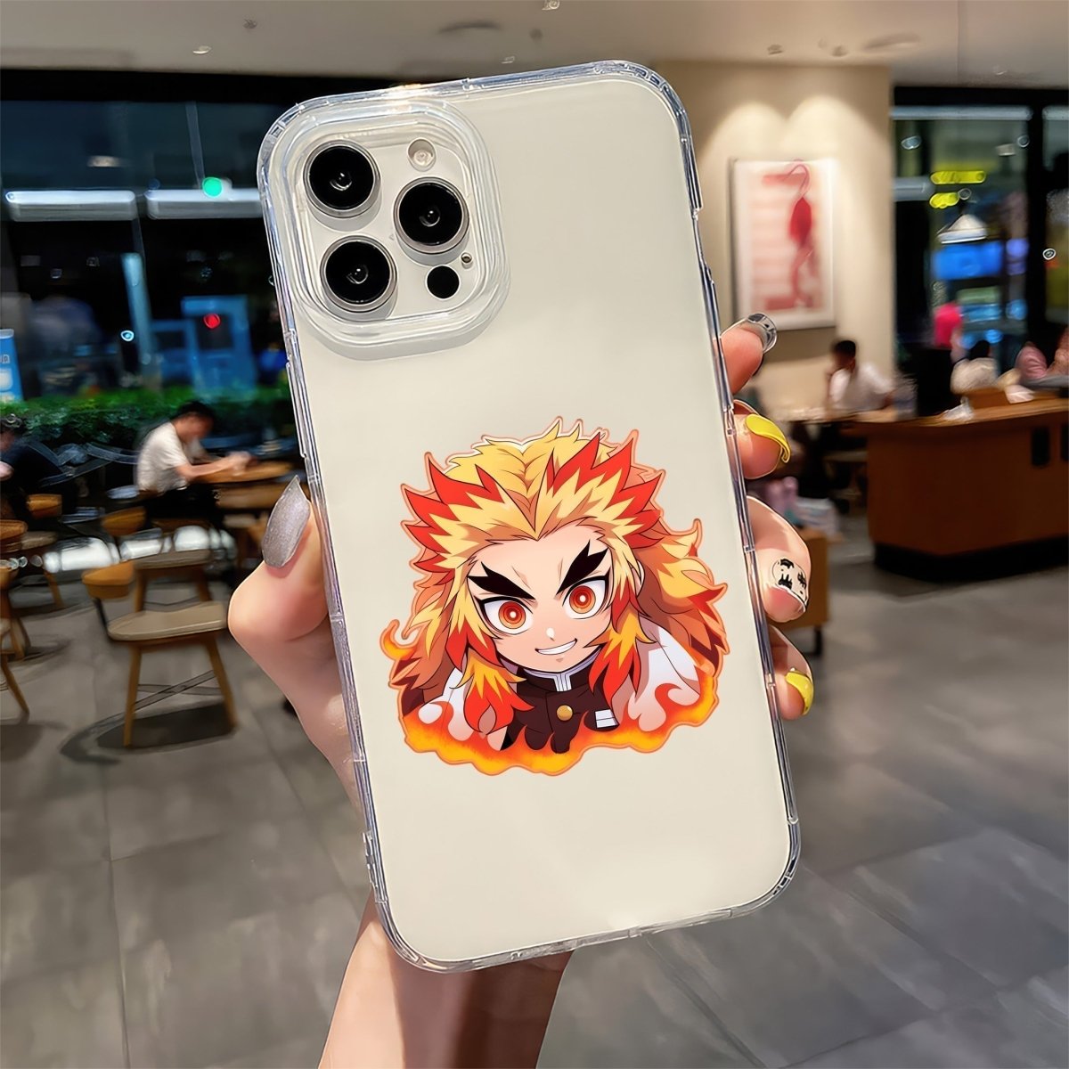 DEMON SLAYER CHIBI RENGOKU ORANGE STROKE STICKER - stickyfunk premium stickers