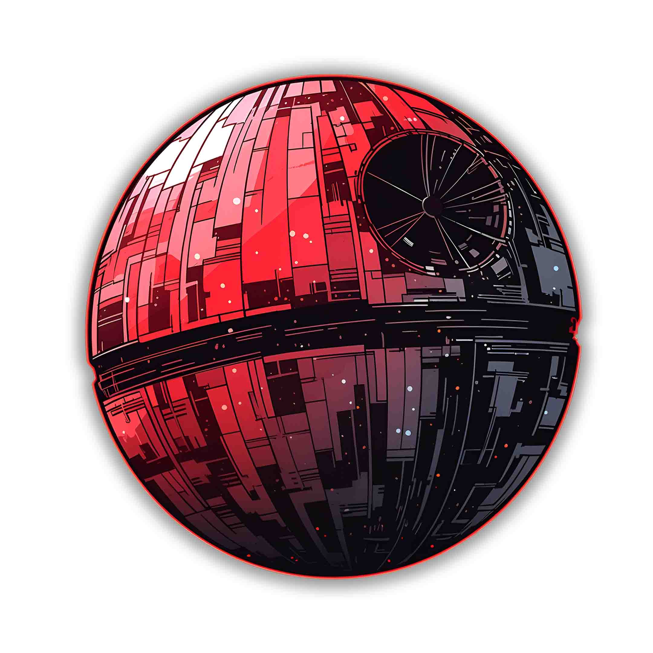 STAR WARS RED DEATH STAR - stickyfunk premium stickers