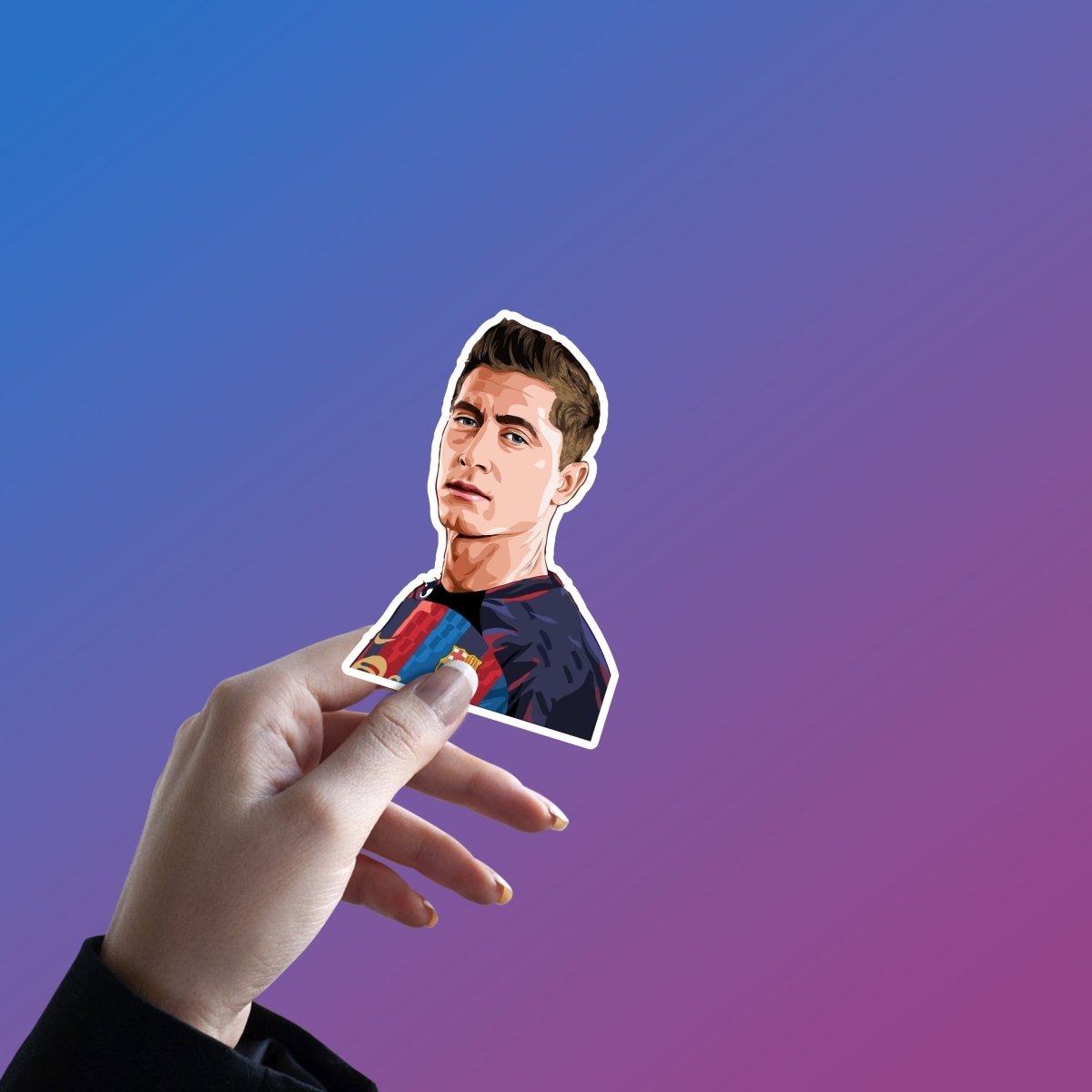 Barça Goal Machine Portrait – Robert Lewandowski Sticker