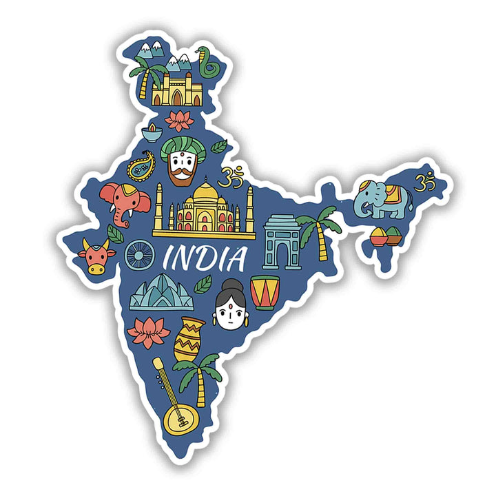 Incredible India Map Trail Sticker