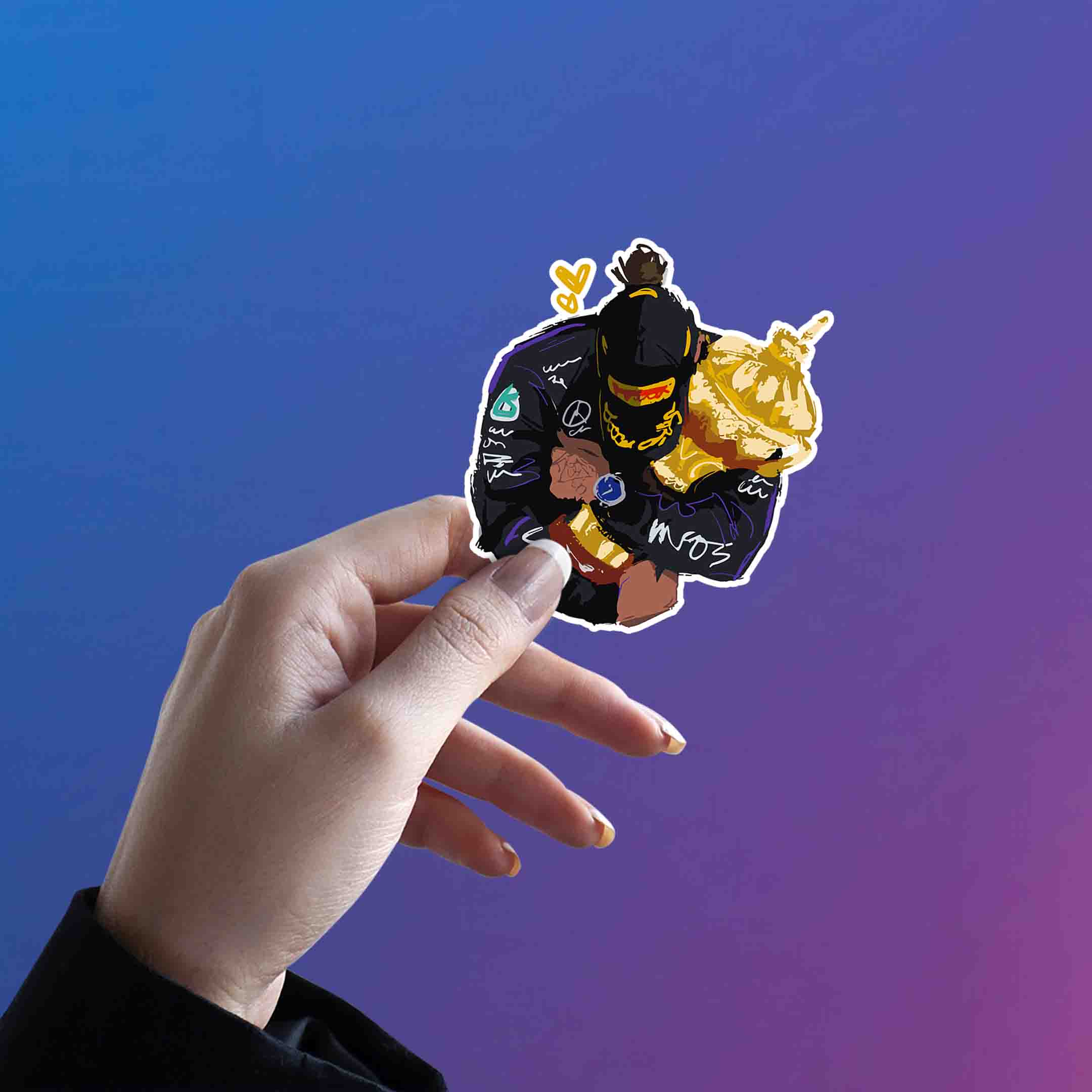 LEWIS HAMILTON STICKER - 1 - stickyfunk premium stickers