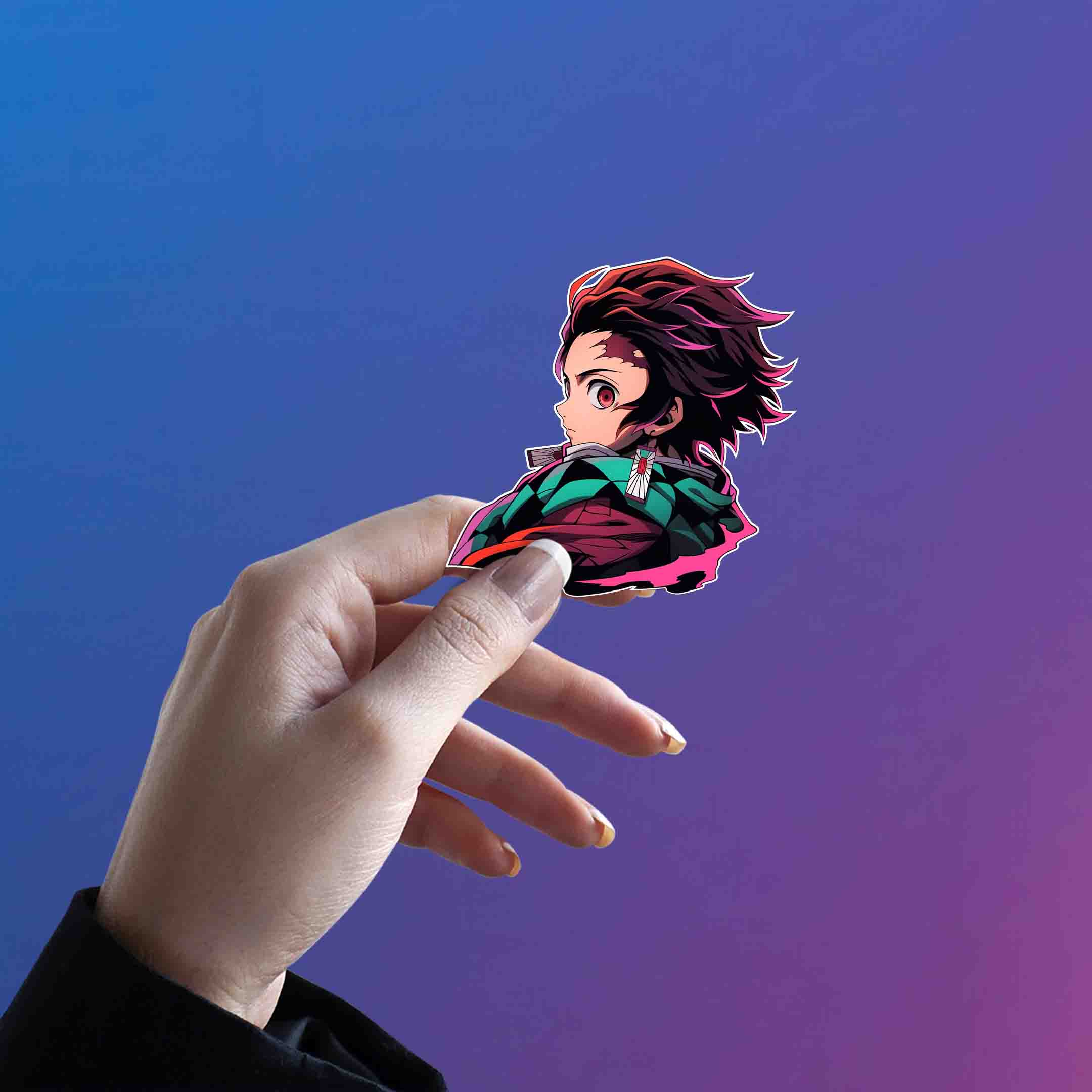 TANJIRO KAMADO LOOKS FROM THE SIDE STICKER - stickyfunk premium stickers