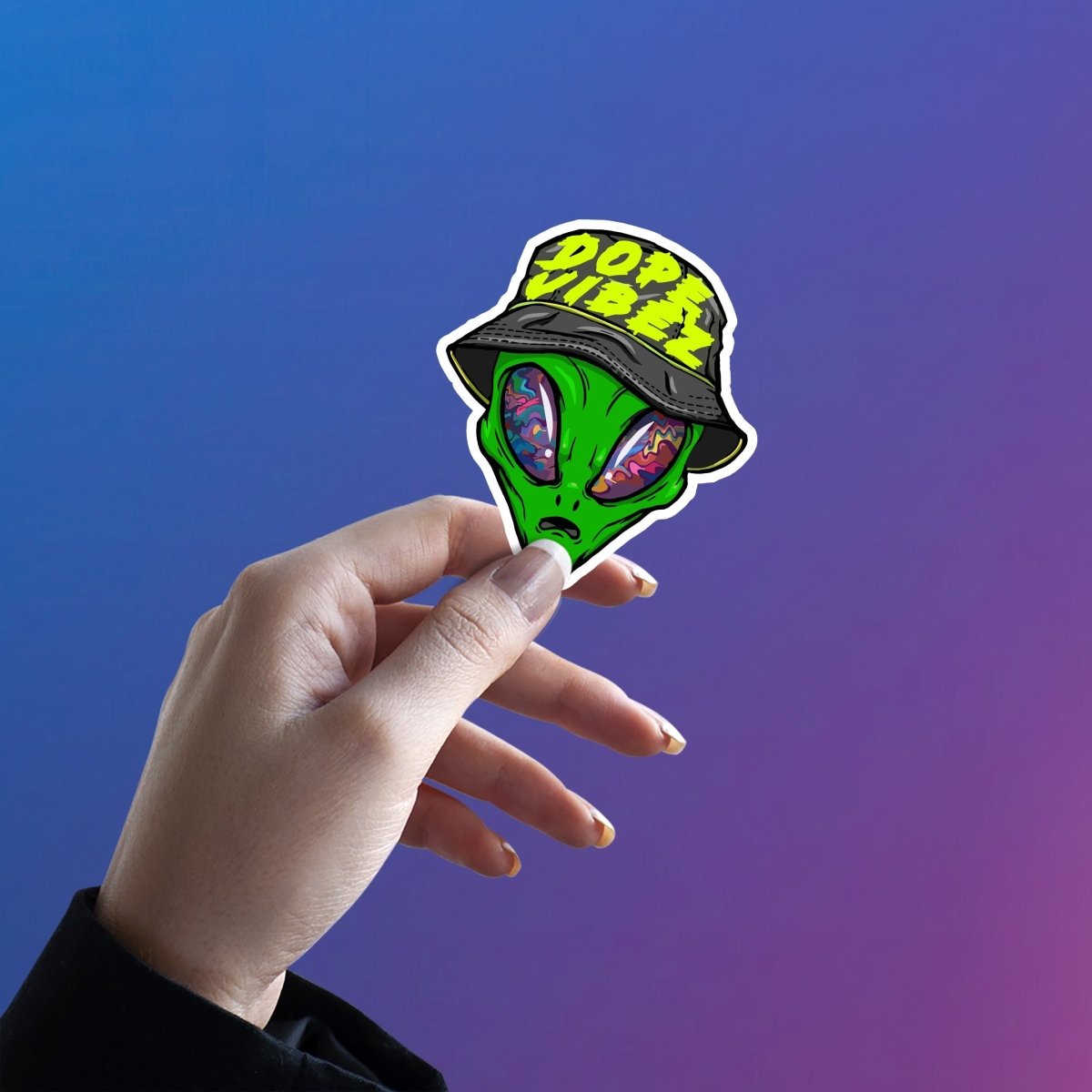DOPE VIBES WALE ALIEN BHAI STICKER - stickyfunk premium stickers