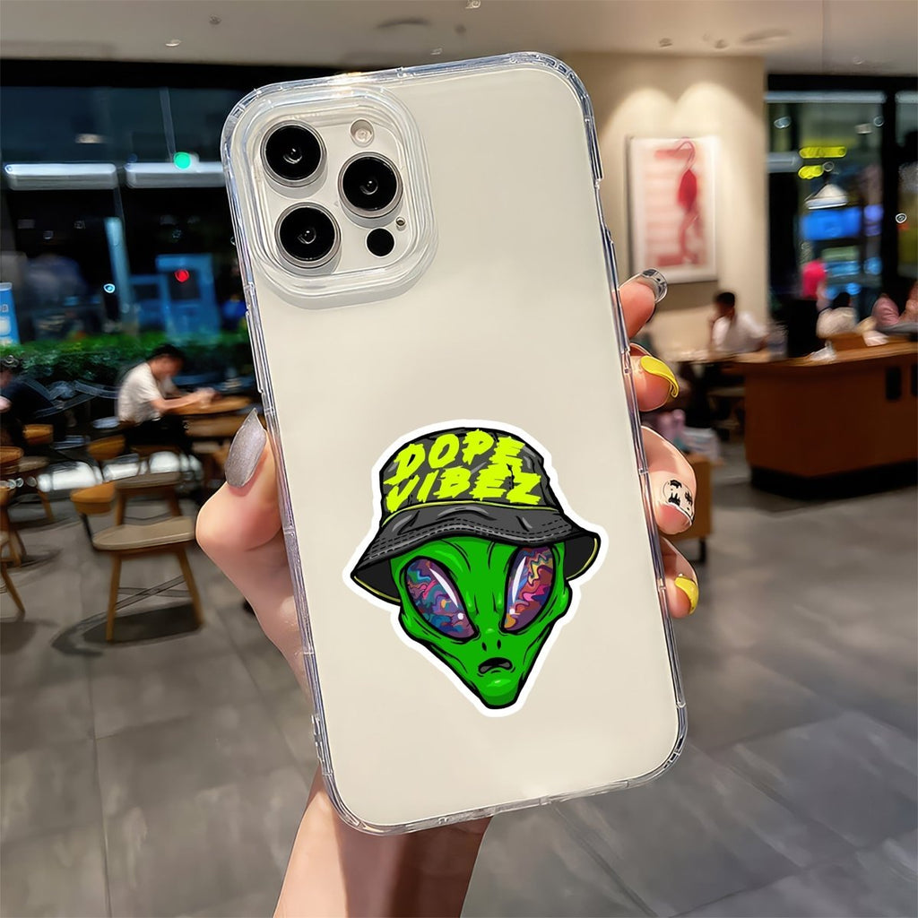 DOPE VIBES WALE ALIEN BHAI STICKER - stickyfunk premium stickers