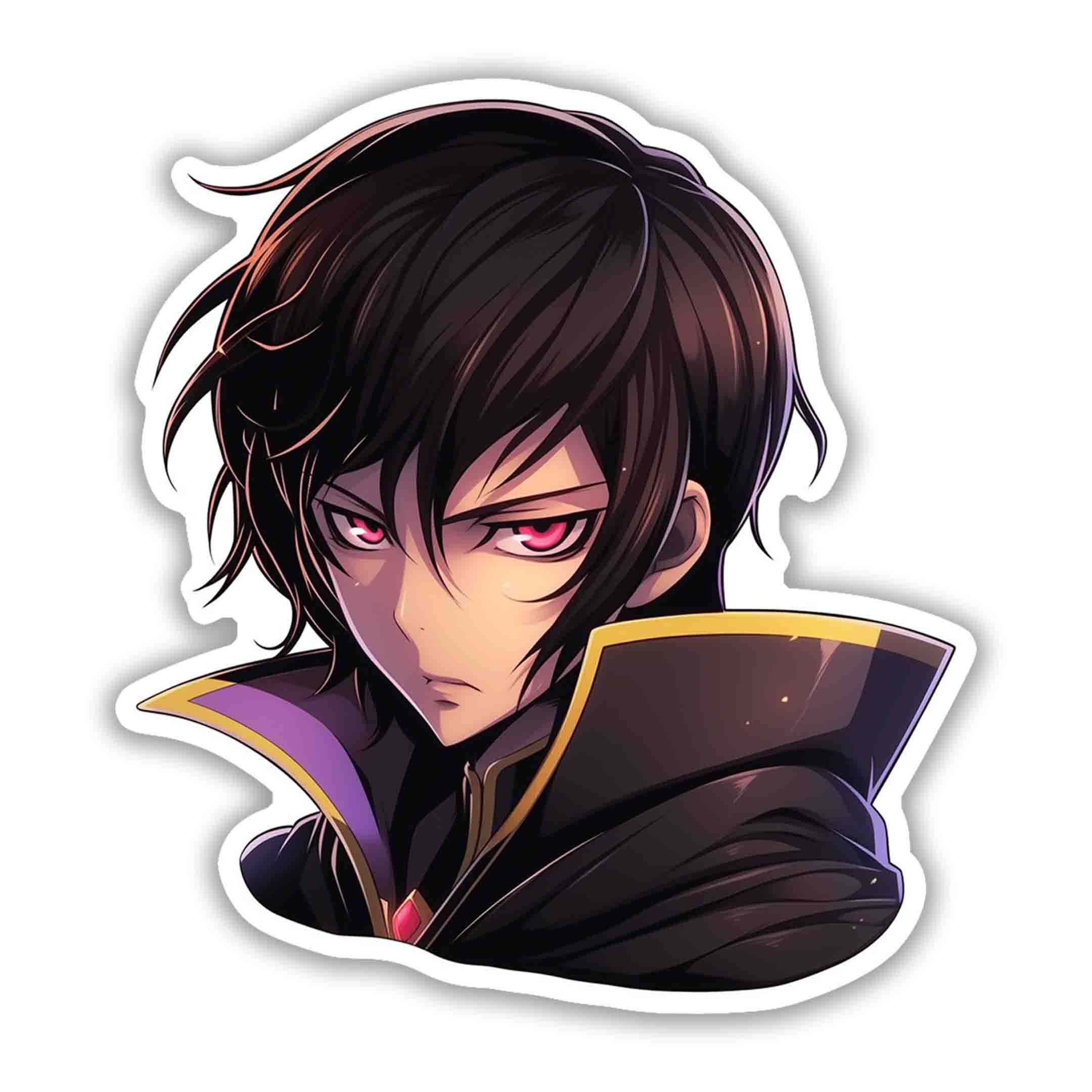 CODE GEASS LELOUCH WITH RED EYES STICKER - stickyfunk premium stickers