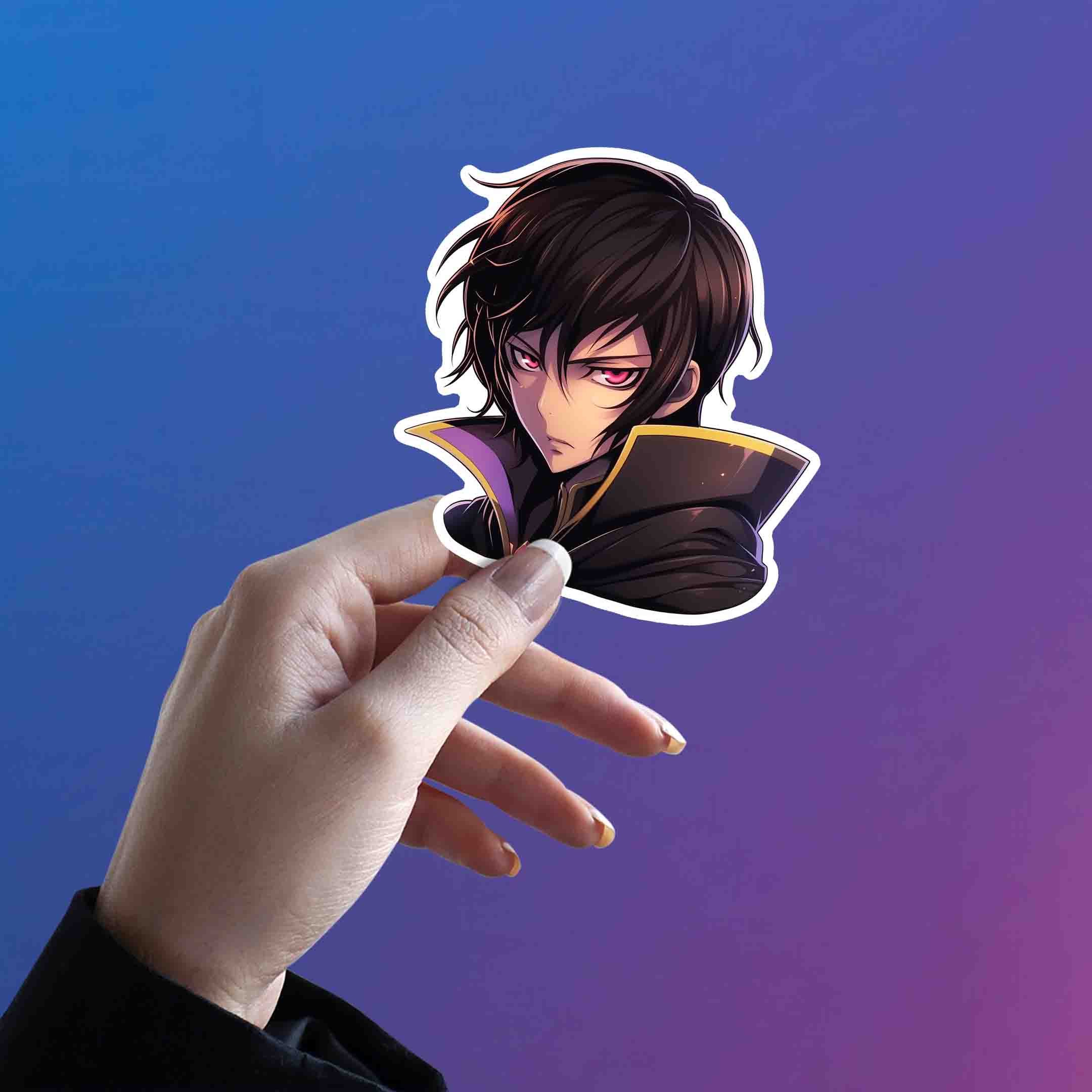 CODE GEASS LELOUCH WITH RED EYES STICKER - stickyfunk premium stickers
