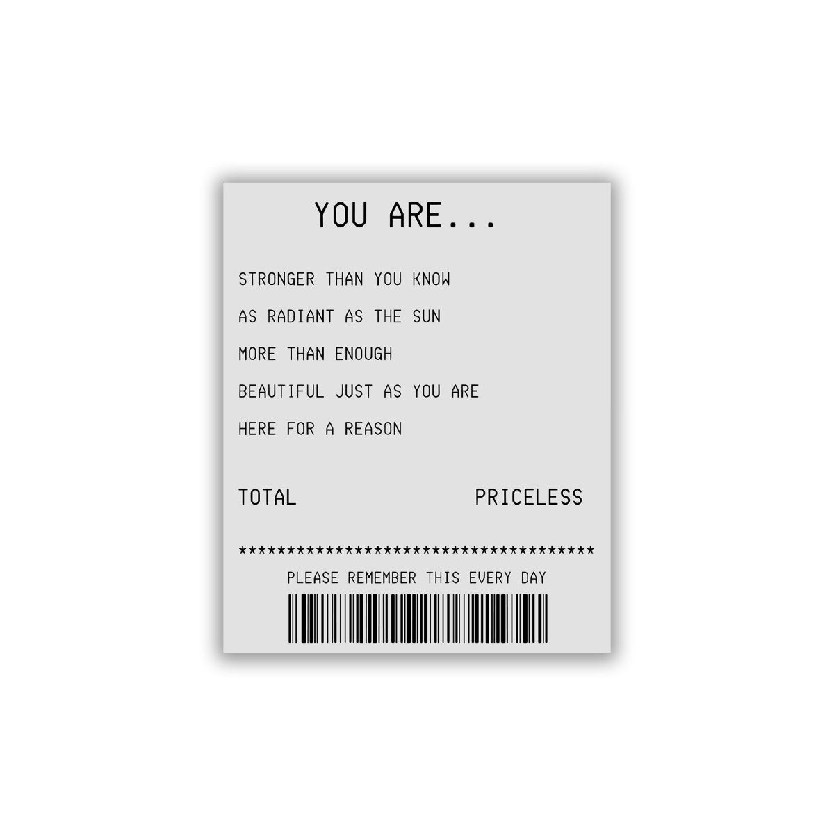 YOU ARE PRICELESS STICKER - stickyfunk premium stickers