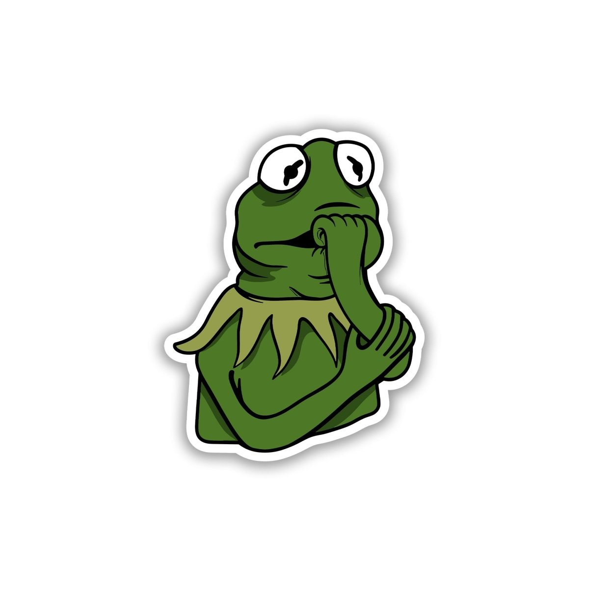 ANXIOUS KERMIT STICKER - stickyfunk premium stickers