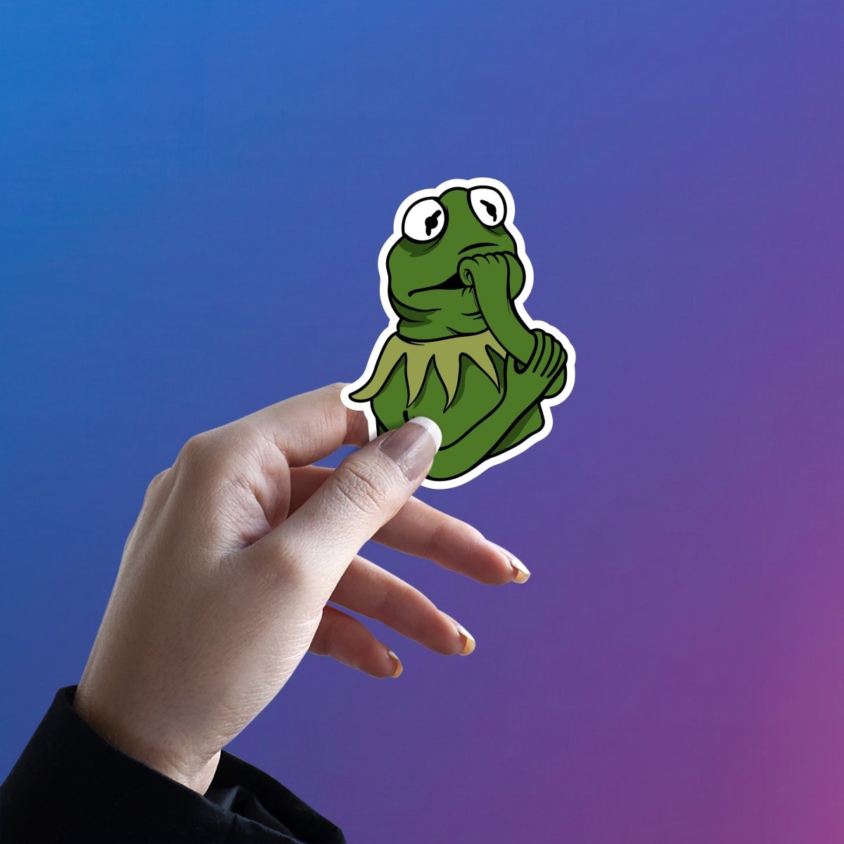 ANXIOUS KERMIT STICKER - stickyfunk premium stickers