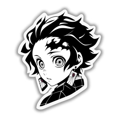 TANJIRO BLACK & WHITE STICKER - stickyfunk premium stickers