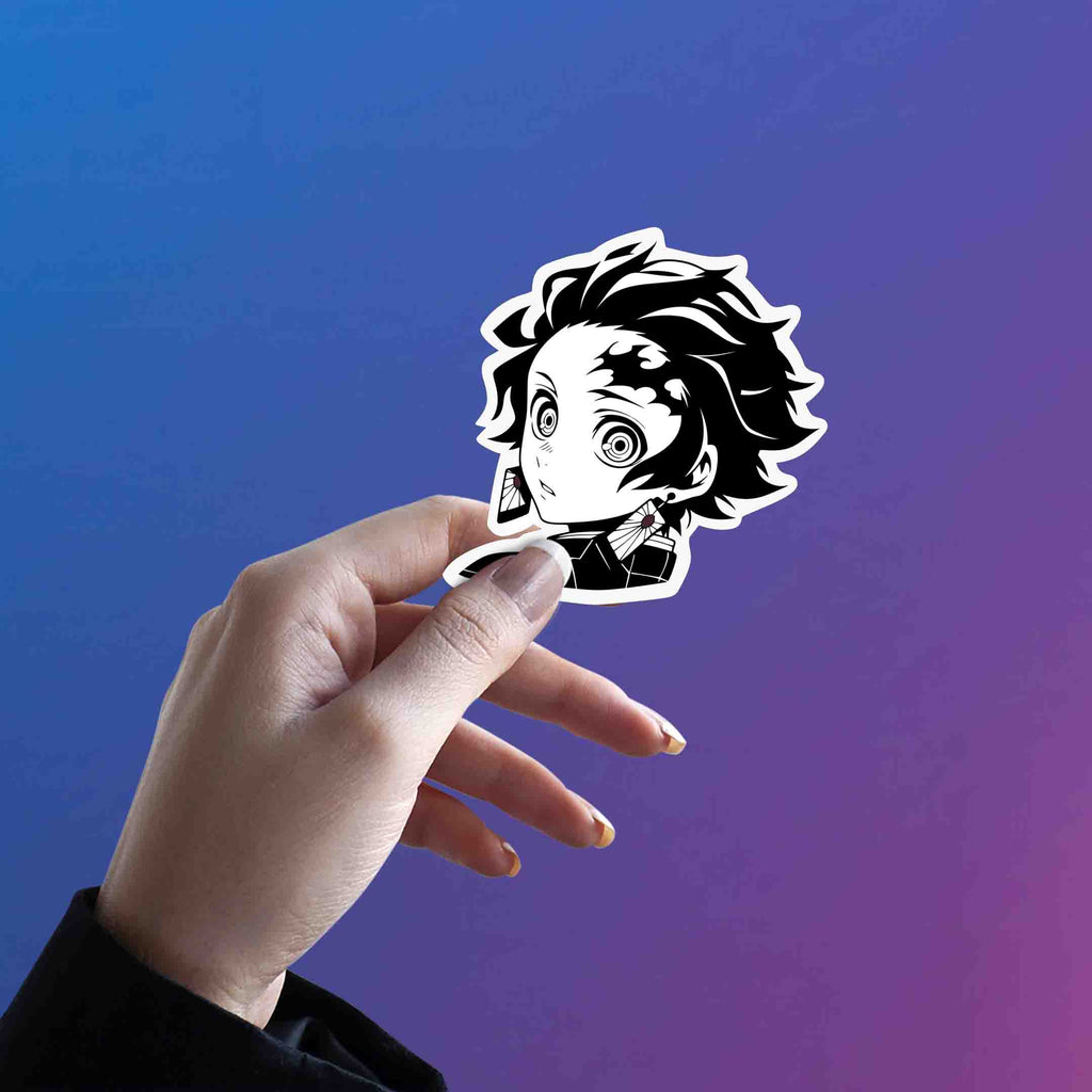 TANJIRO BLACK & WHITE STICKER - stickyfunk premium stickers