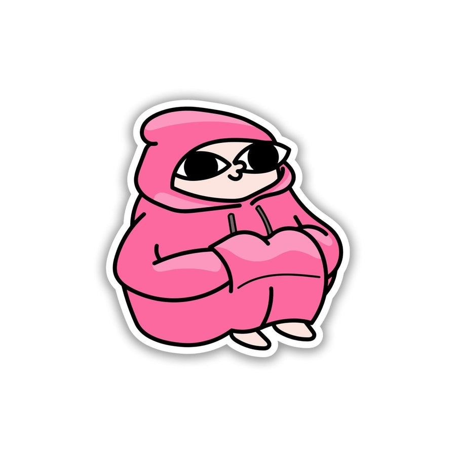 PINK HOODIE MOOD STICKER