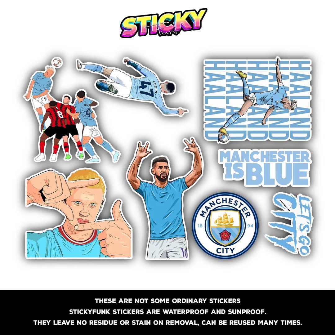 MANCITY MINI STICKERS SHEET - stickyfunk premium stickers