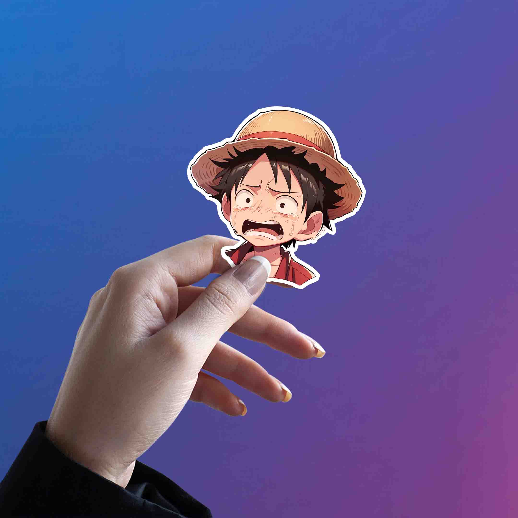 SHOCKED MONKEY D. LUFFY STICKER - stickyfunk premium stickers