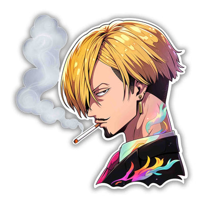SANJI SMOKING ONE PIECE STICKER