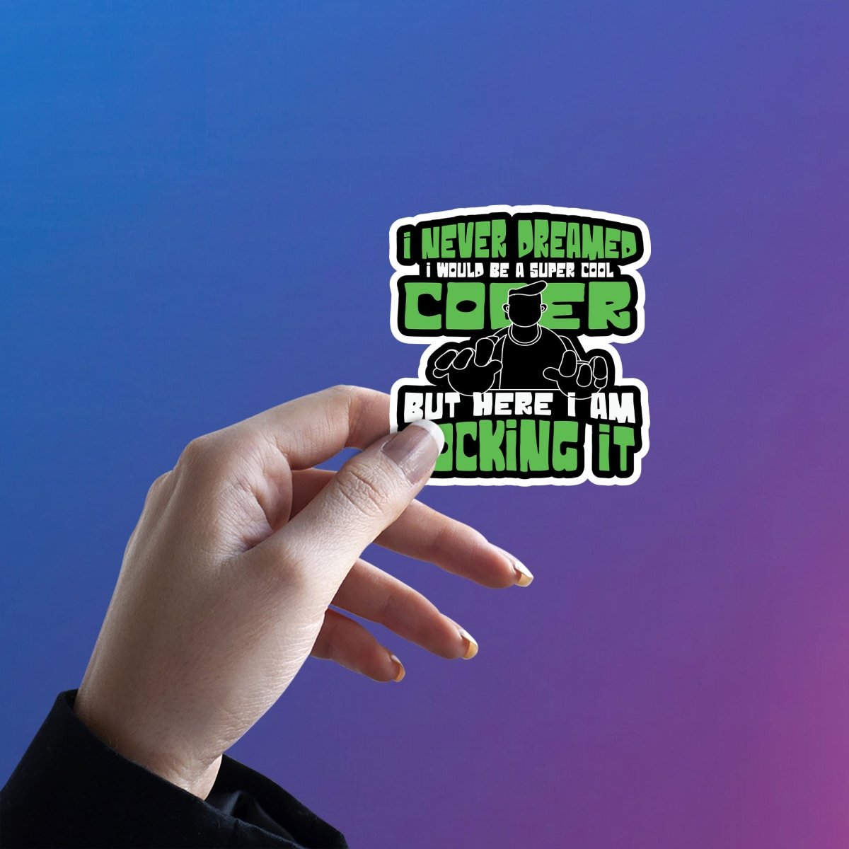 THE ROCKING IT CODER STICKER