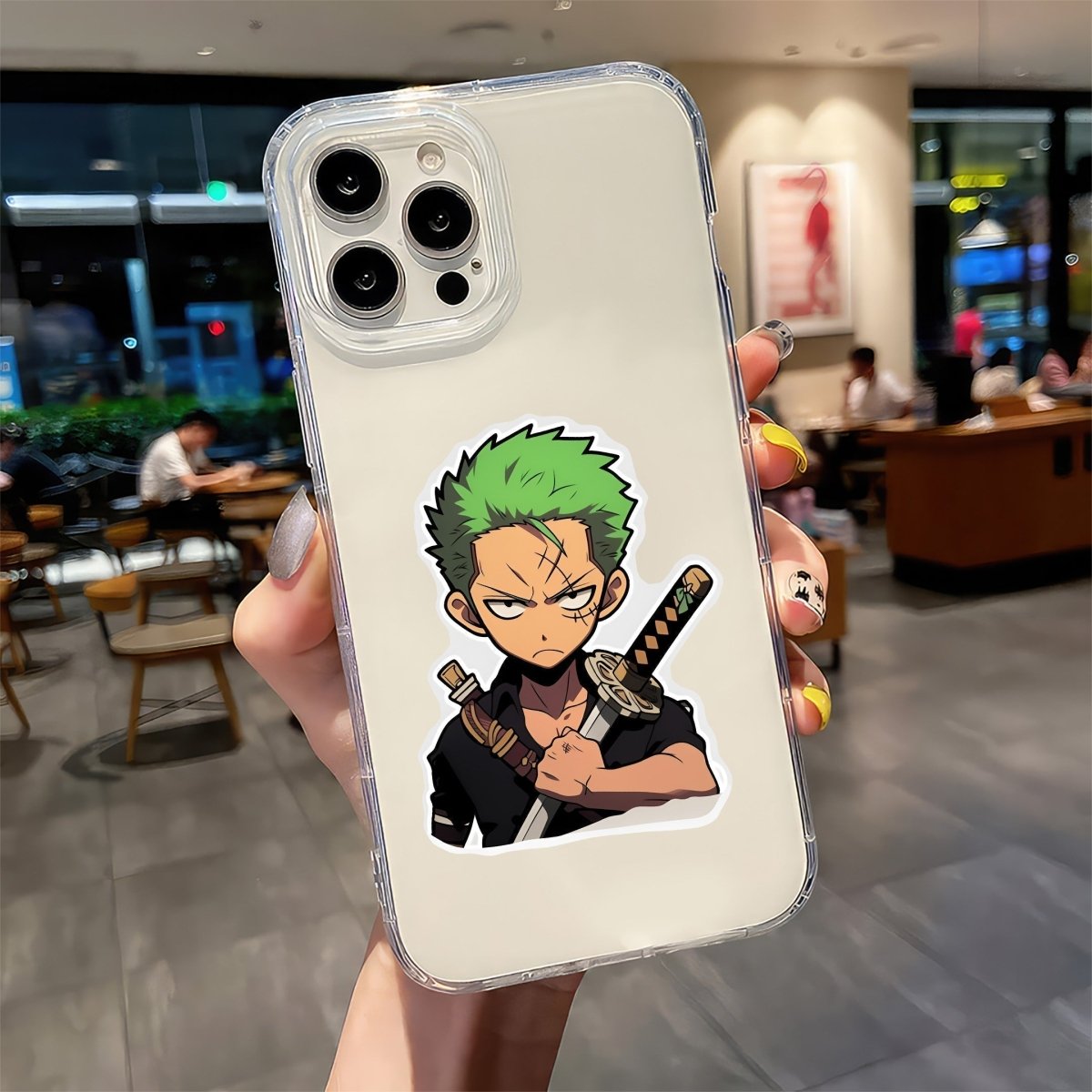 SAD RORONOA ZORO WITH SWORD STICKER - stickyfunk premium stickers