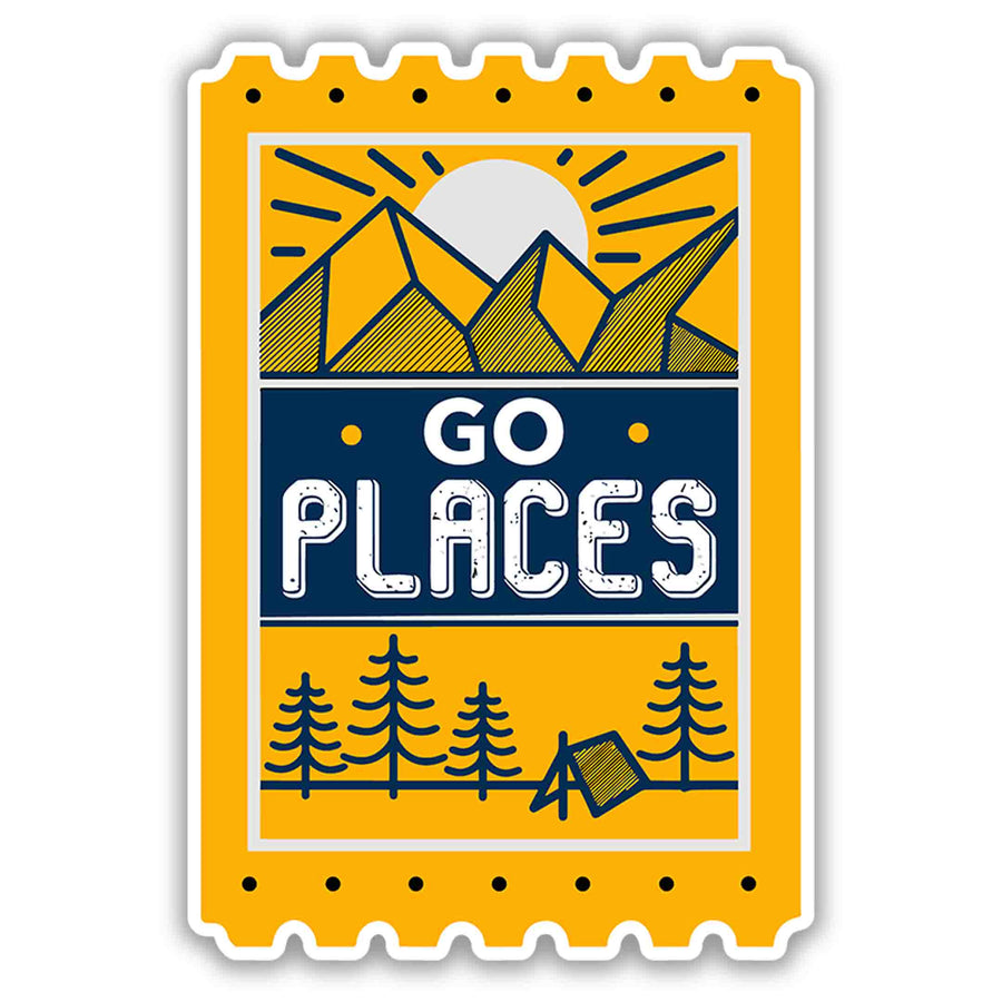 Go Places Travel Ticket Sticker