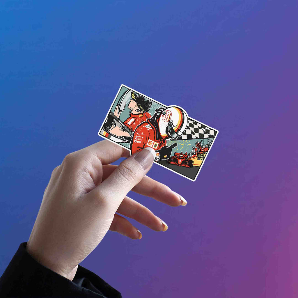 SEBASTIAN VETTEL STICKER - 1 - stickyfunk premium stickers