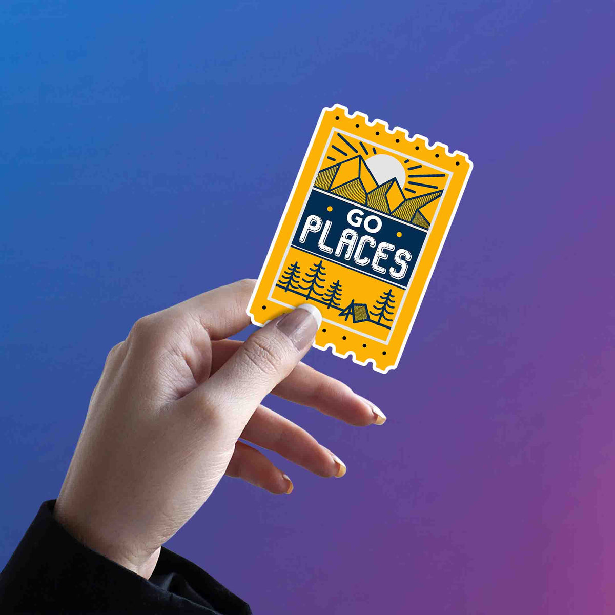 Go Places Travel Ticket Sticker