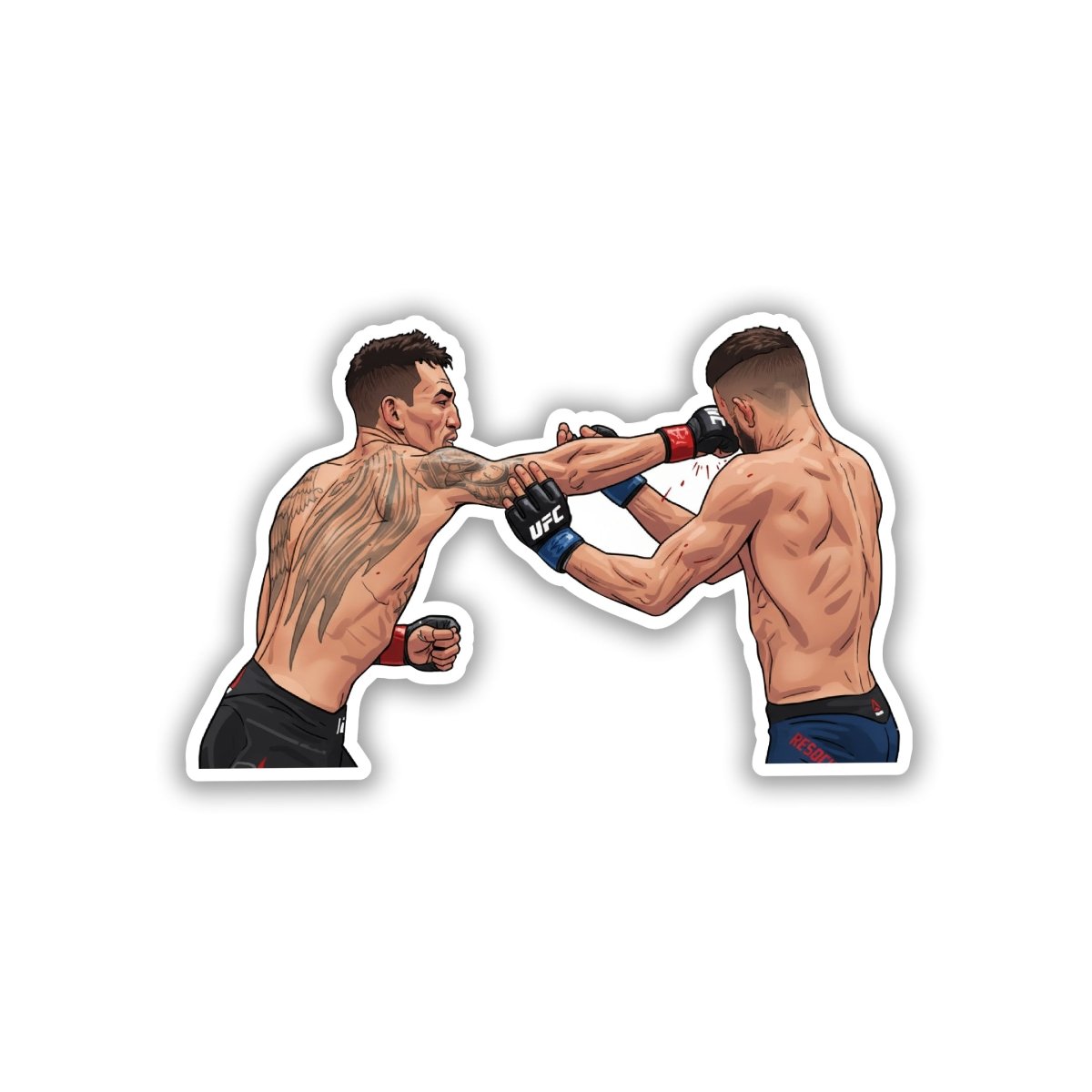 ANGEL VS DEMON STRIKE - MAX HOLLOWAY STICKER - stickyfunk premium stickers