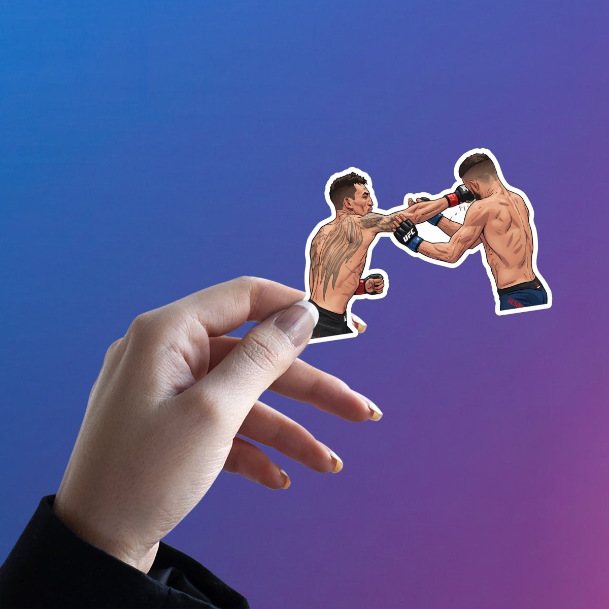 ANGEL VS DEMON STRIKE - MAX HOLLOWAY STICKER - stickyfunk premium stickers