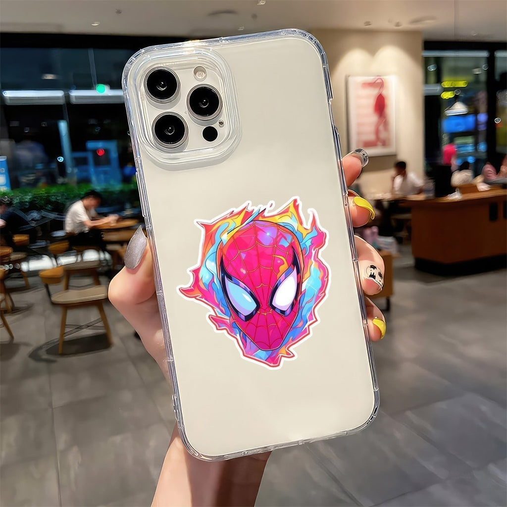 SPIDER - MAN BRIGHT FLAME HEAD STICKER - stickyfunk premium stickers