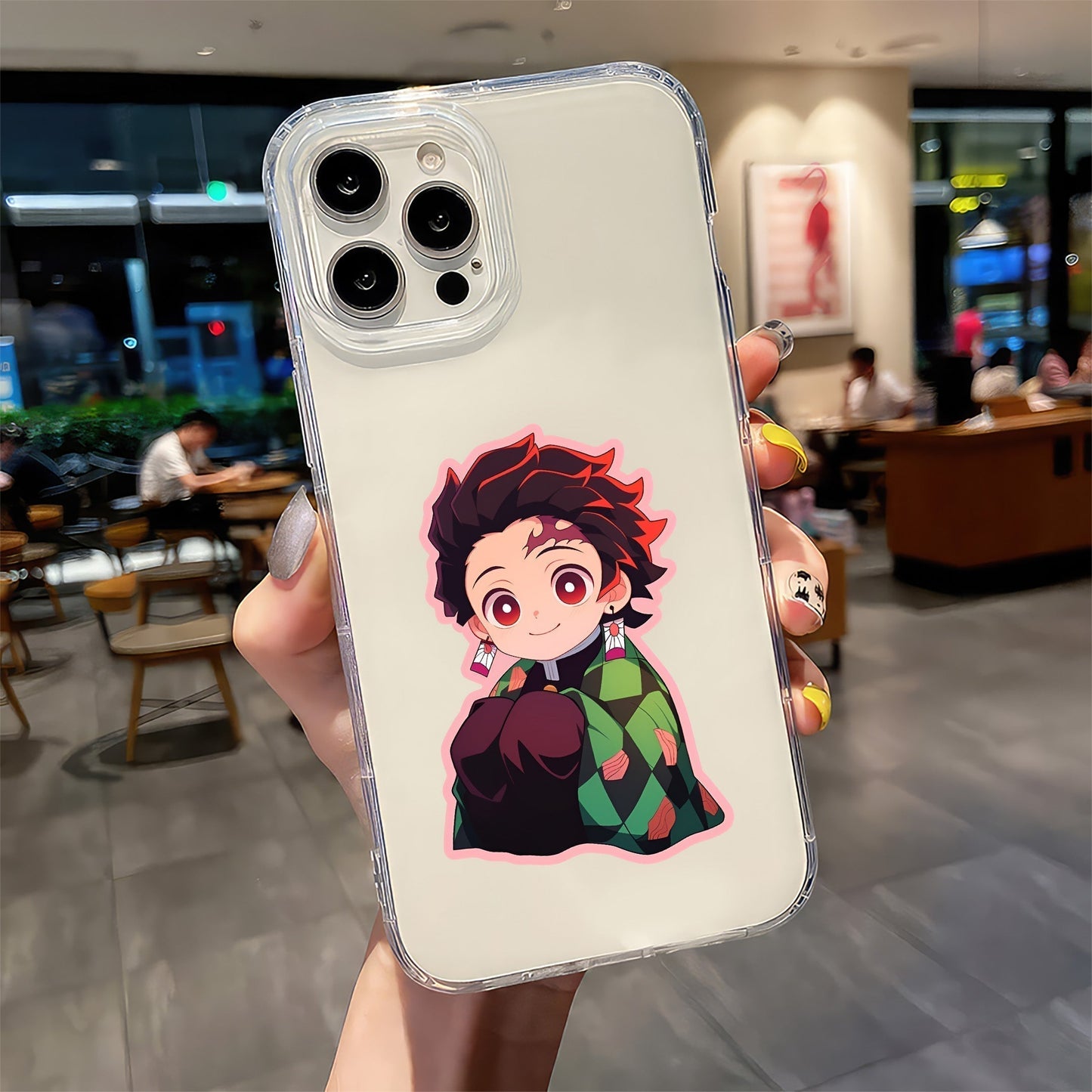 DEMON SLAYER CUTE TANJIRO PINK STROKE STICKER