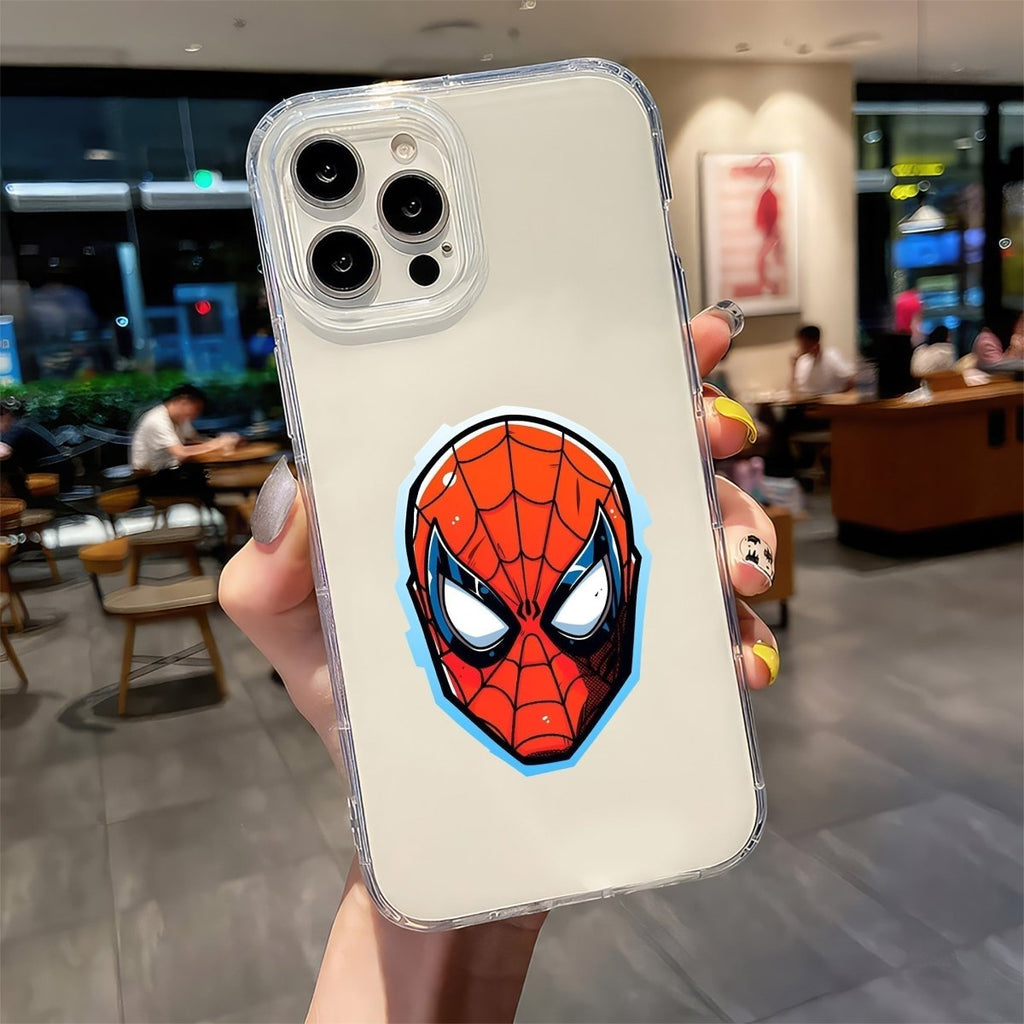 SPIDER - MAN HEAD BLUE STROKE STICKER - stickyfunk premium stickers