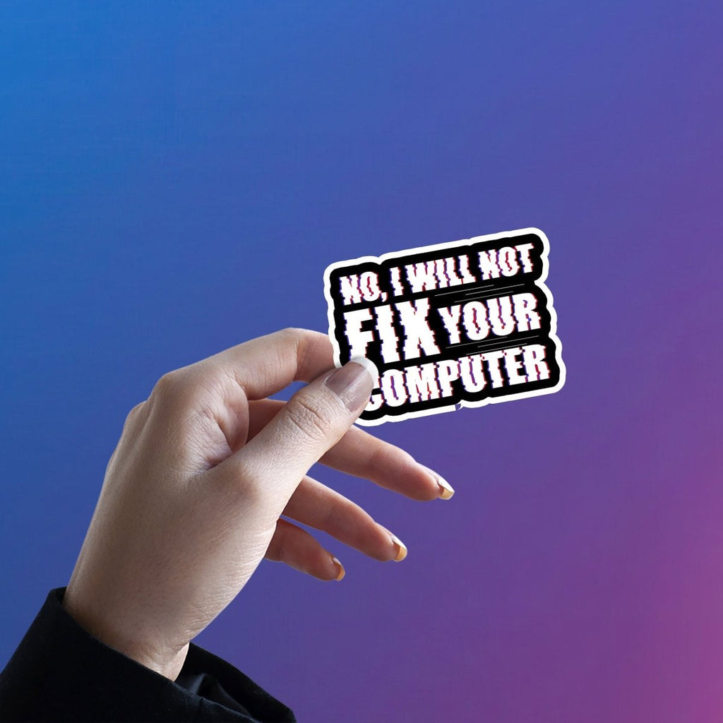 THE GLITCHY REFUSAL STICKER - stickyfunk premium stickers
