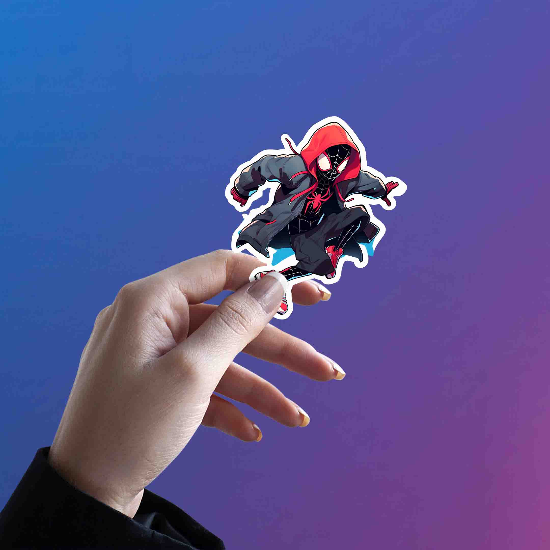 SPIDER - MAN MILES MORALES IN JACKET STICKER - stickyfunk premium stickers
