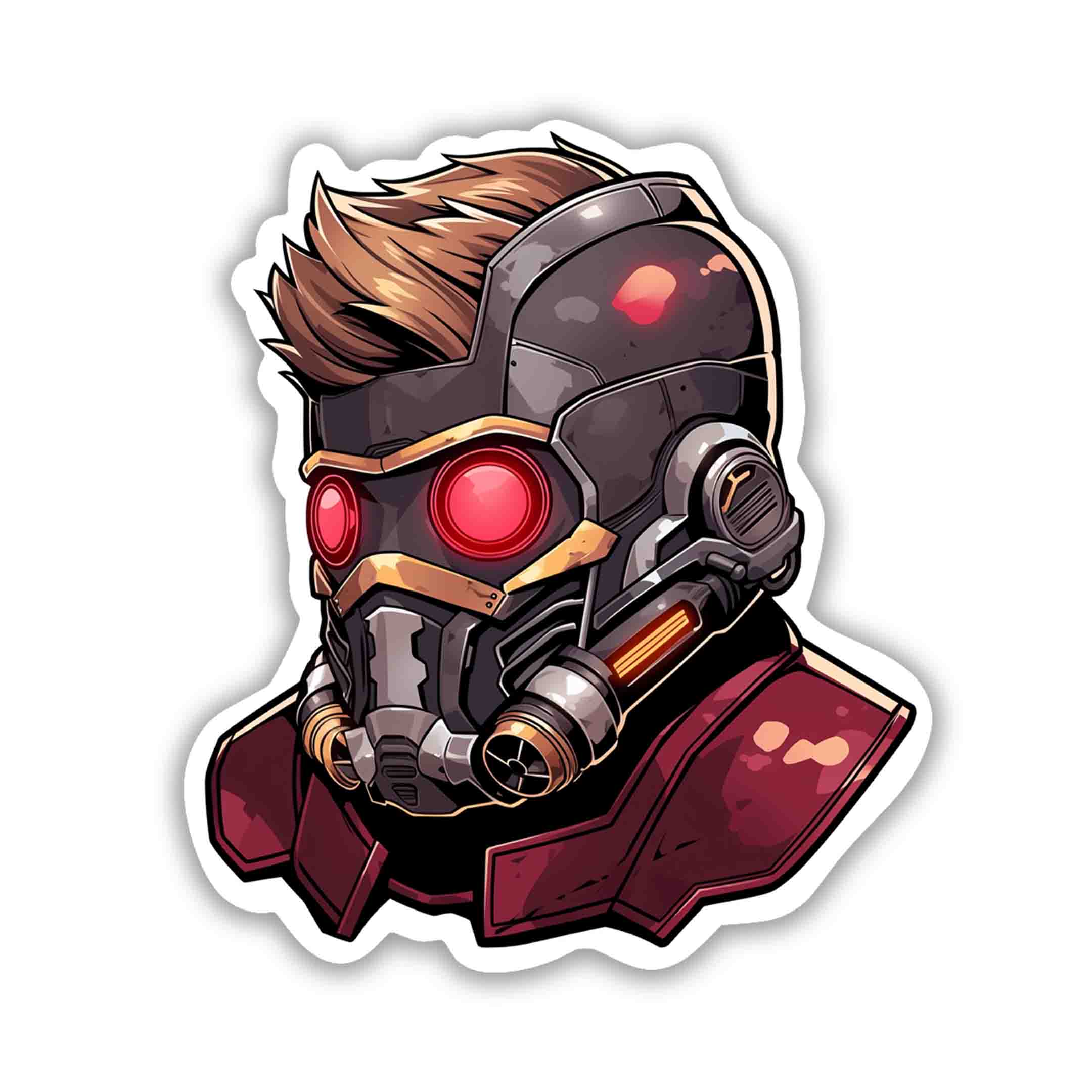 STAR - LORD IN HELMET MARVEL STICKER - stickyfunk premium stickers