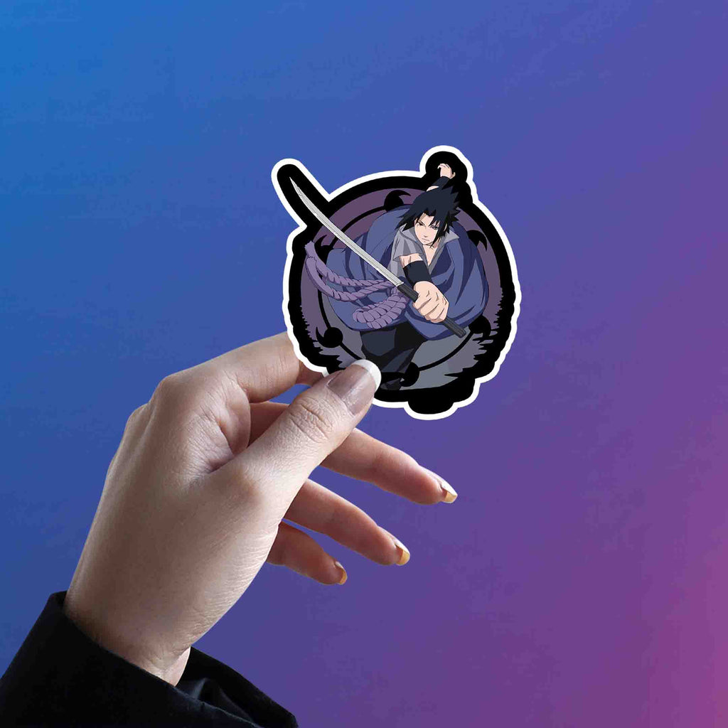 SASUKE UCHIHA BATCH STICKER - stickyfunk premium stickers