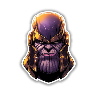 THANOS HEAD IN HELMET MARVEL STICKER