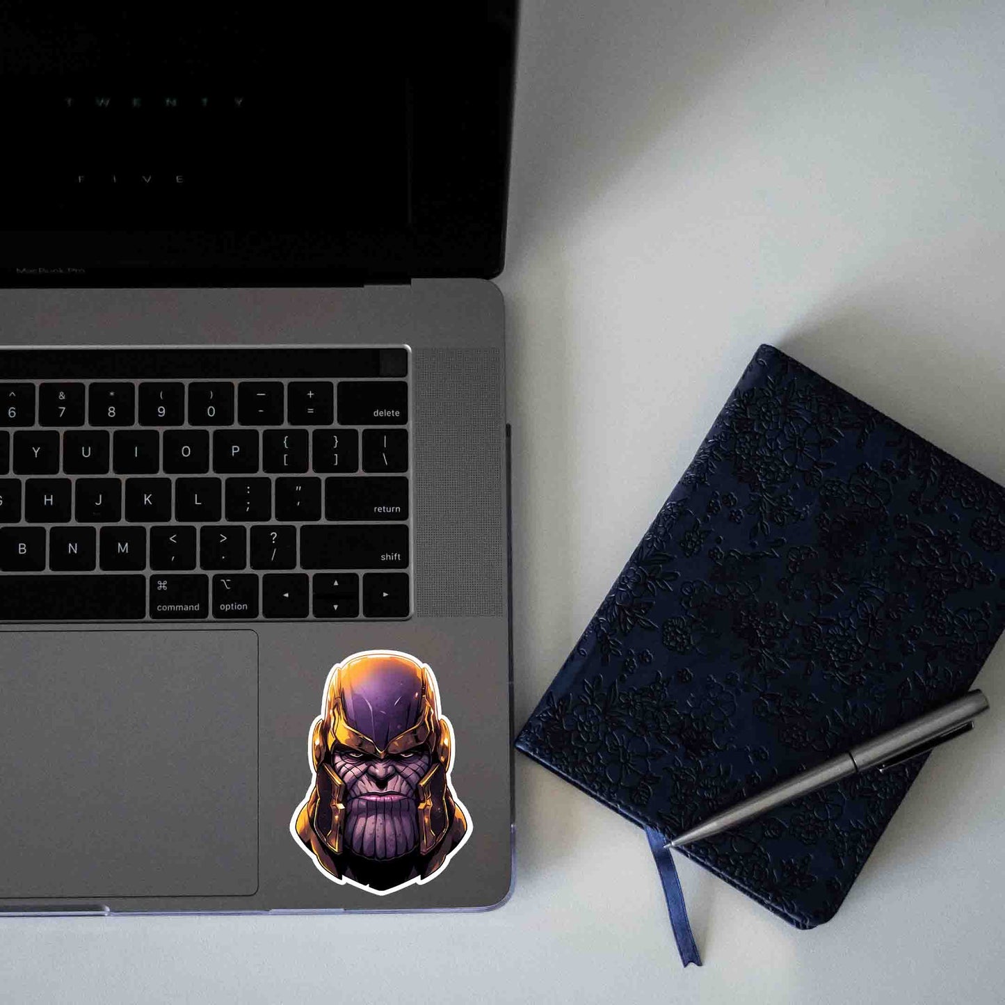 THANOS HEAD IN HELMET MARVEL STICKER