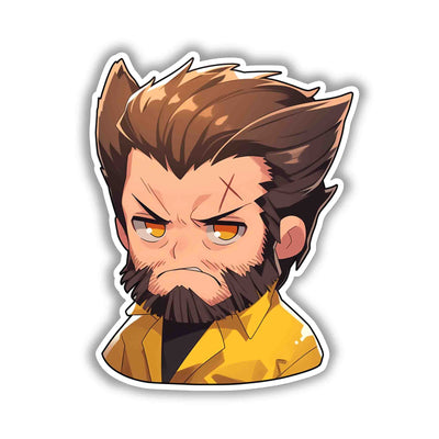 ANGRY WOLVERINE X-MEN CHIBI STICKER