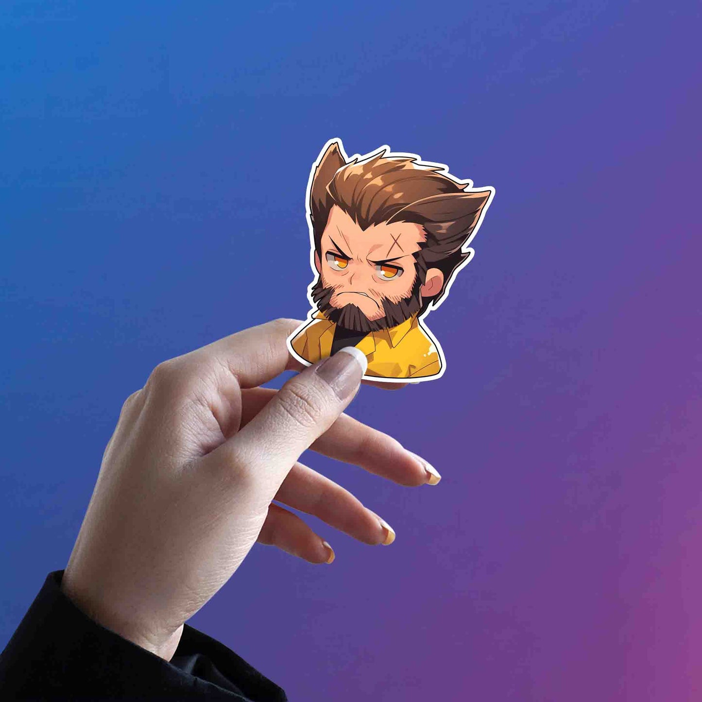 ANGRY WOLVERINE X-MEN CHIBI STICKER