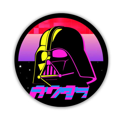 RETRO DARTH VADER ROUND - stickyfunk premium stickers