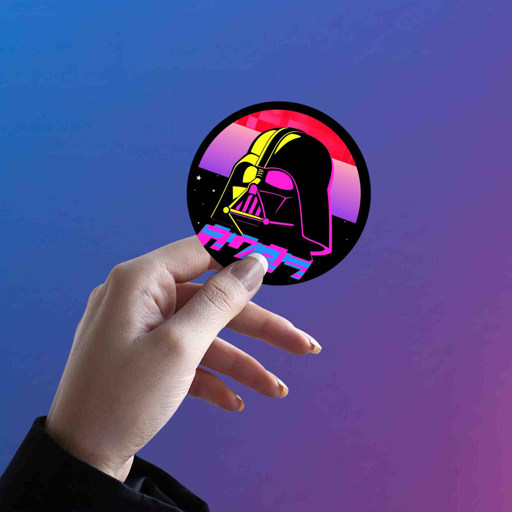 RETRO DARTH VADER ROUND - stickyfunk premium stickers