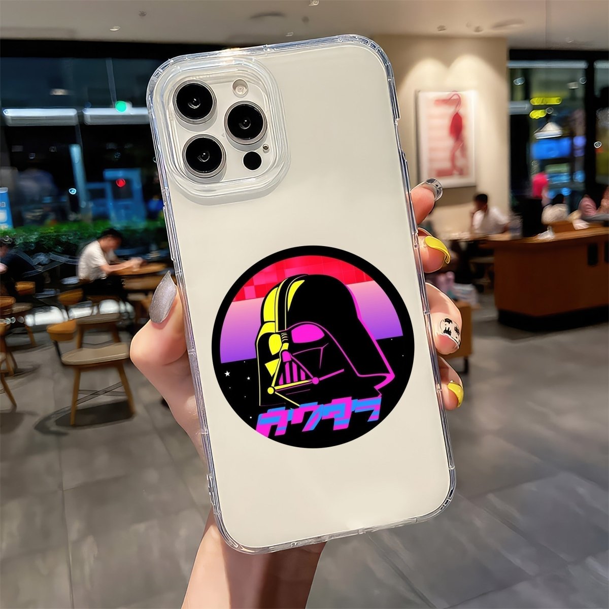 RETRO DARTH VADER ROUND - stickyfunk premium stickers