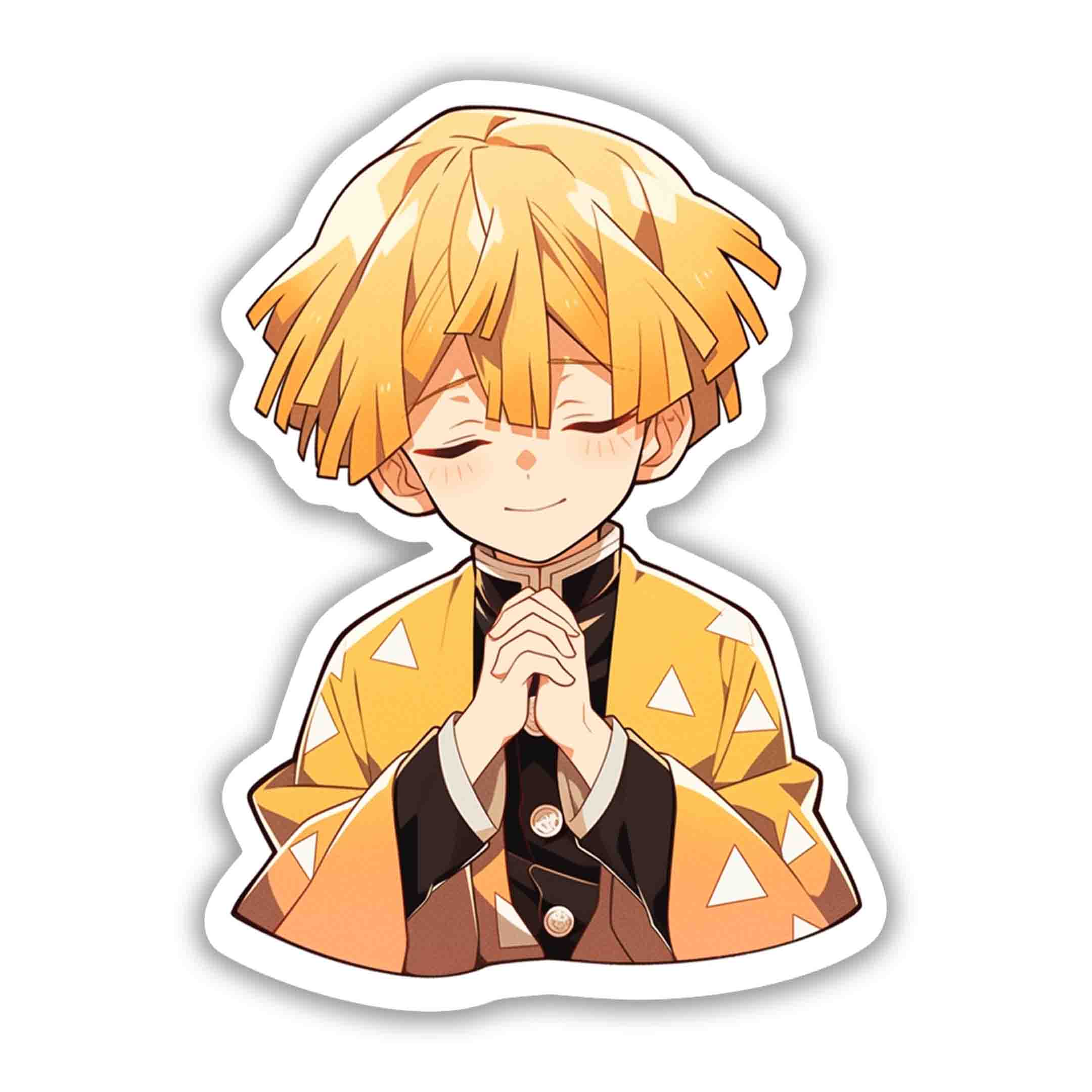 CUTE ZENITSU PRAY STICKER - stickyfunk premium stickers