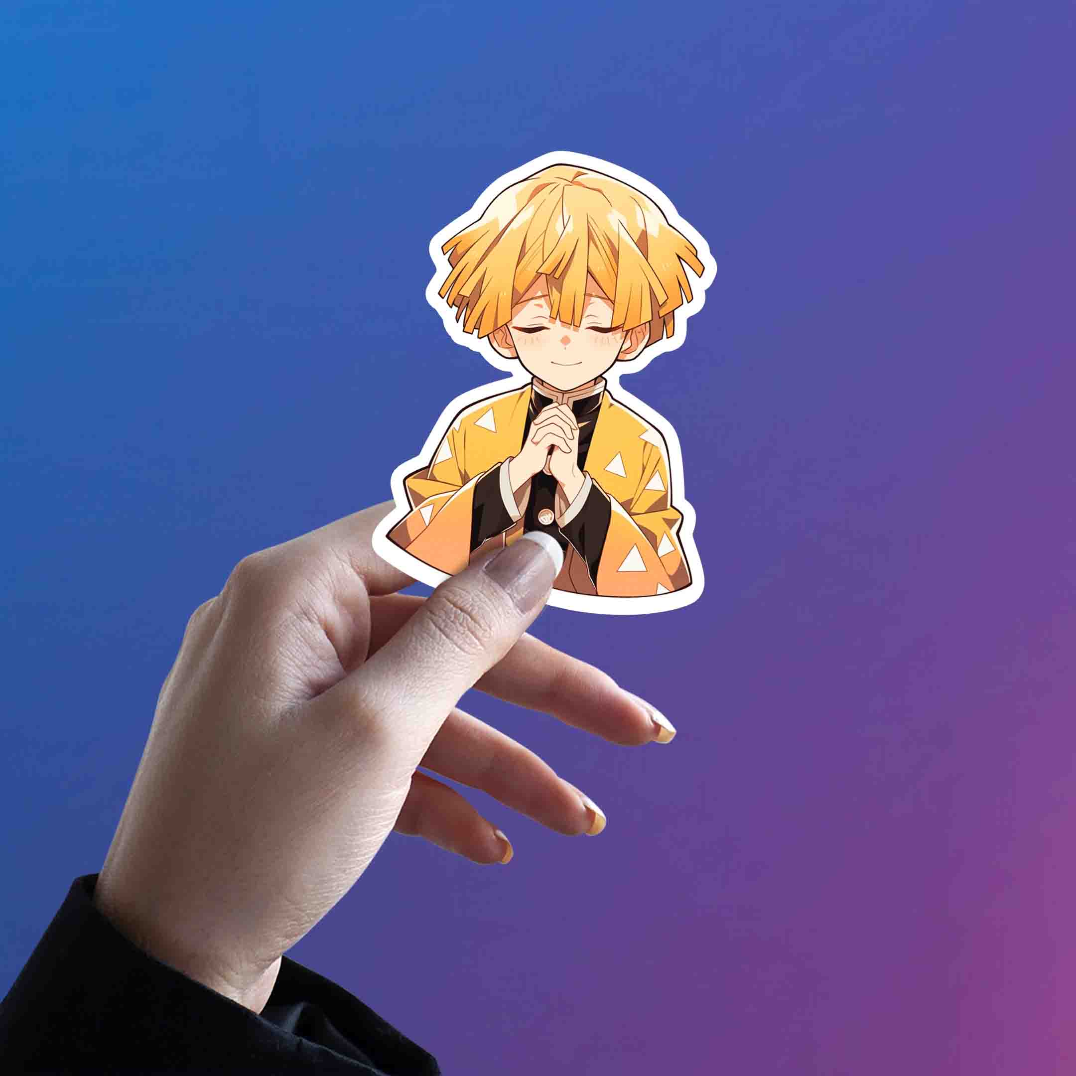 CUTE ZENITSU PRAY STICKER - stickyfunk premium stickers