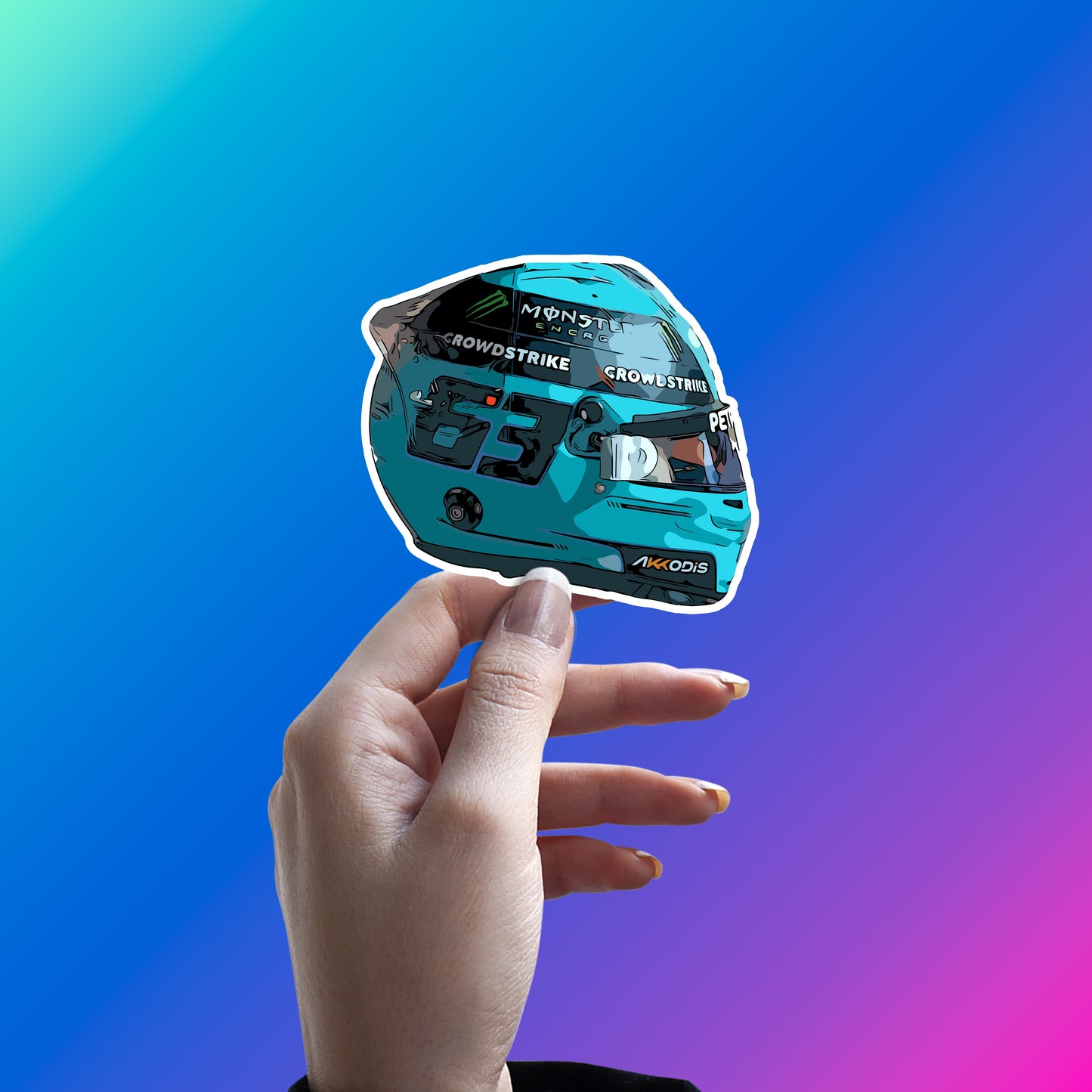 GEORGE RUSSELL - BLUE HELMET PROFILE STICKER