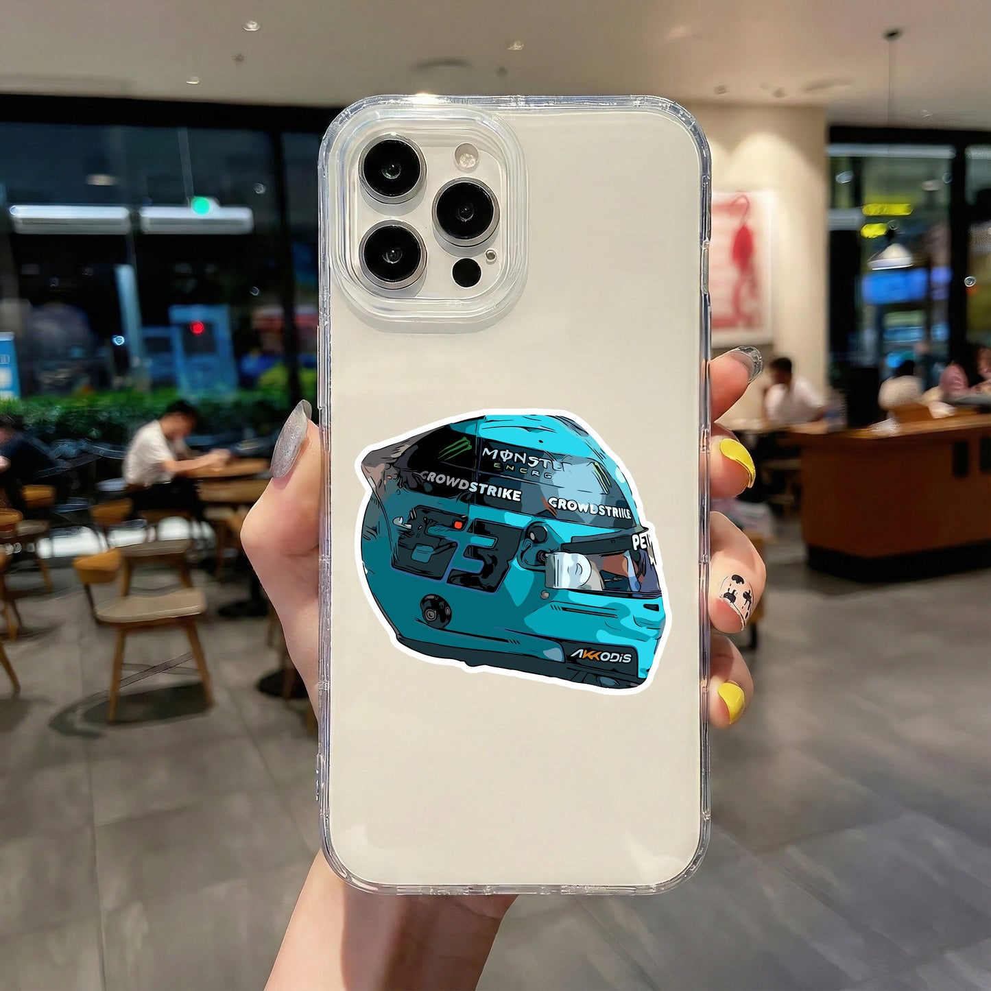 GEORGE RUSSELL - BLUE HELMET PROFILE STICKER
