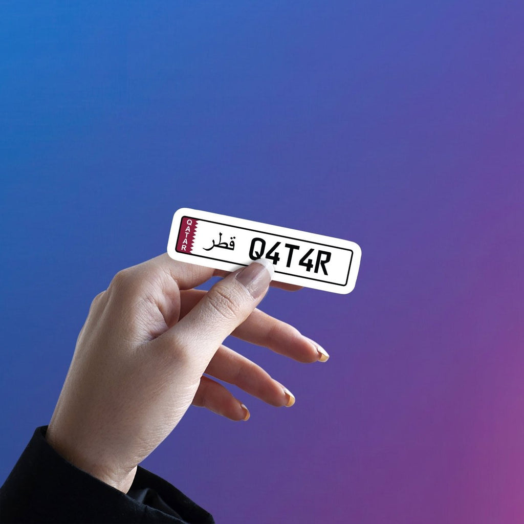 Qatar Number Plate - Arabic Sticker 14 - stickyfunk premium stickers