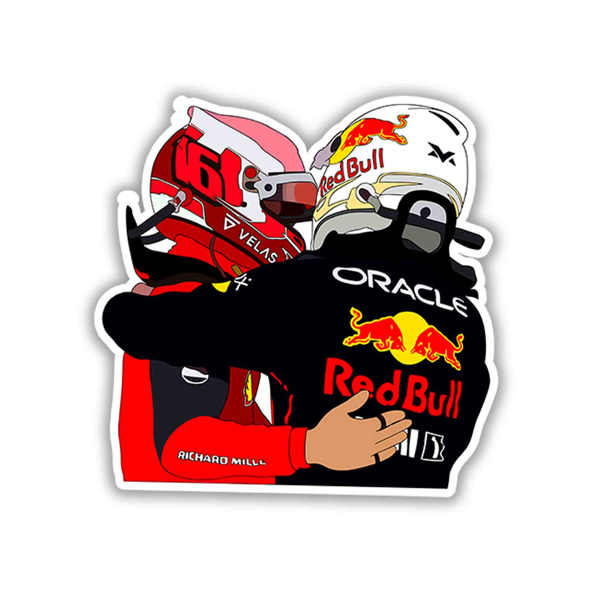 Rivalry Embrace – Max Verstappen Sticker