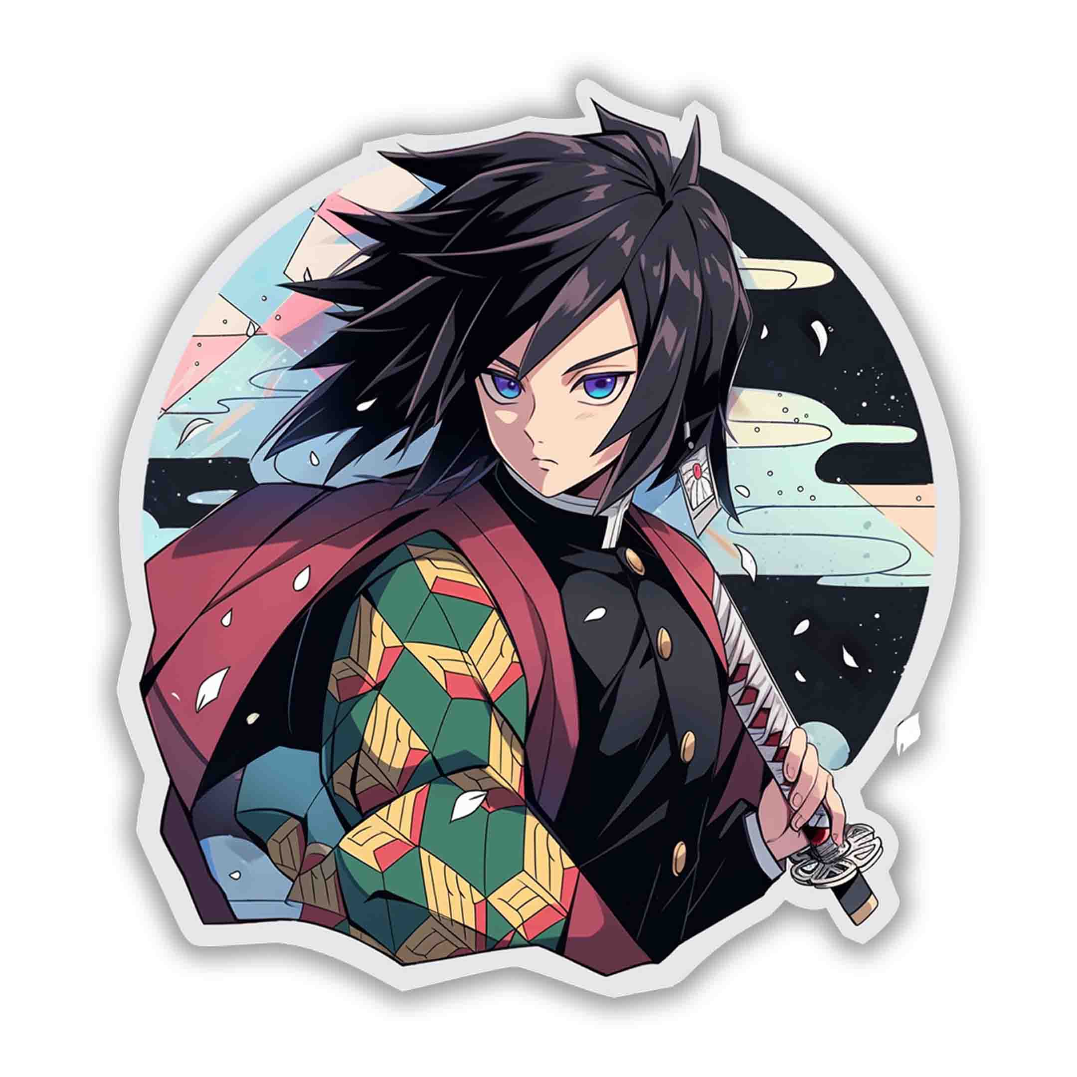 GIYU TOMIOKA ROUND STICKER - stickyfunk premium stickers